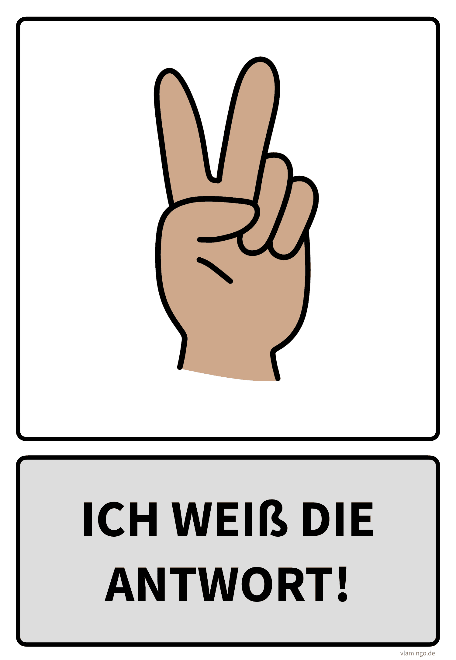 Handzeichen - Ich weiß eine Antwort Handzeichen - Ich weiß eine Antwort