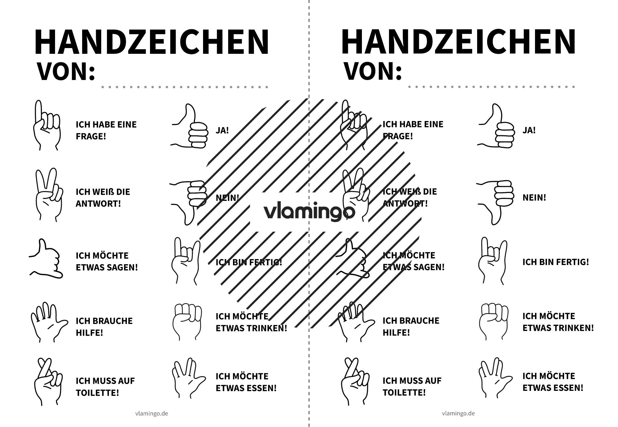 Handzeichen im Unterricht - Merkblatt für Schüler*innen