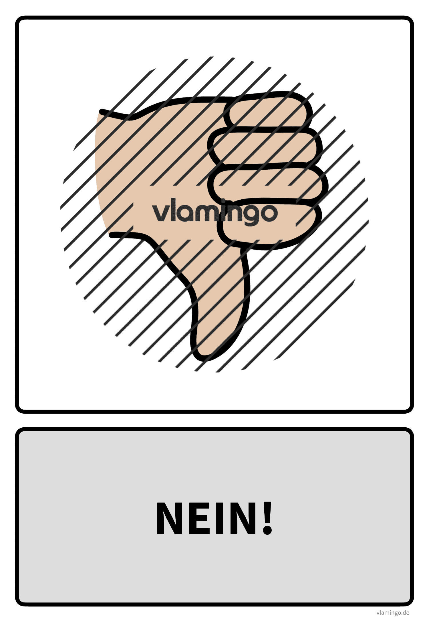 Handzeichen - nein Handzeichen - nein