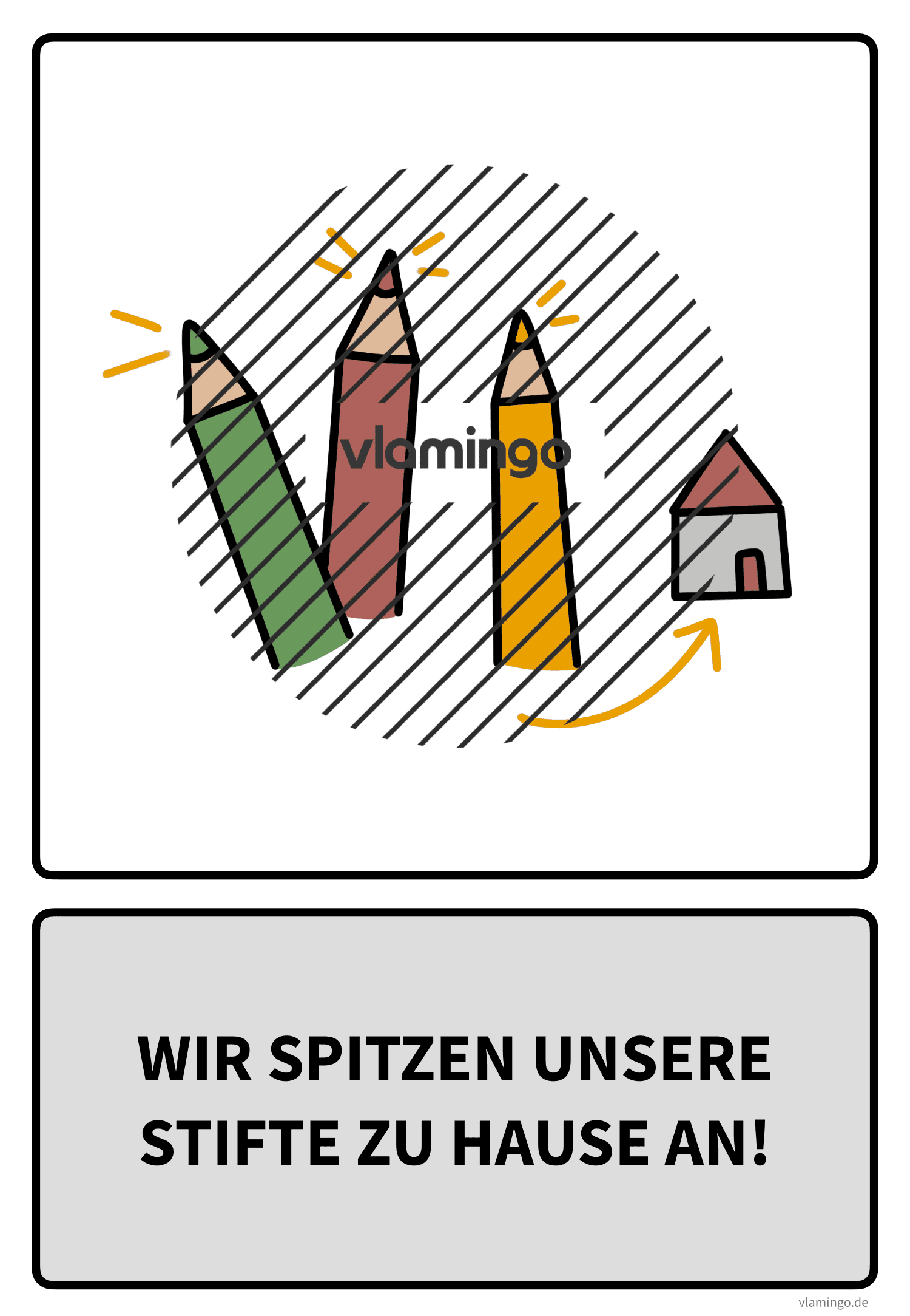 Klassenregel - Wir spitzen unsere Stifte zu Hause an