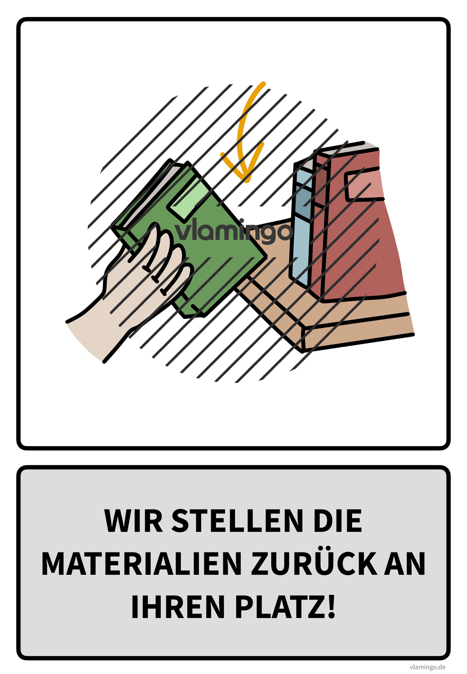 Klassenregel - Wir stellen die Materialien zurück an ihren Platz