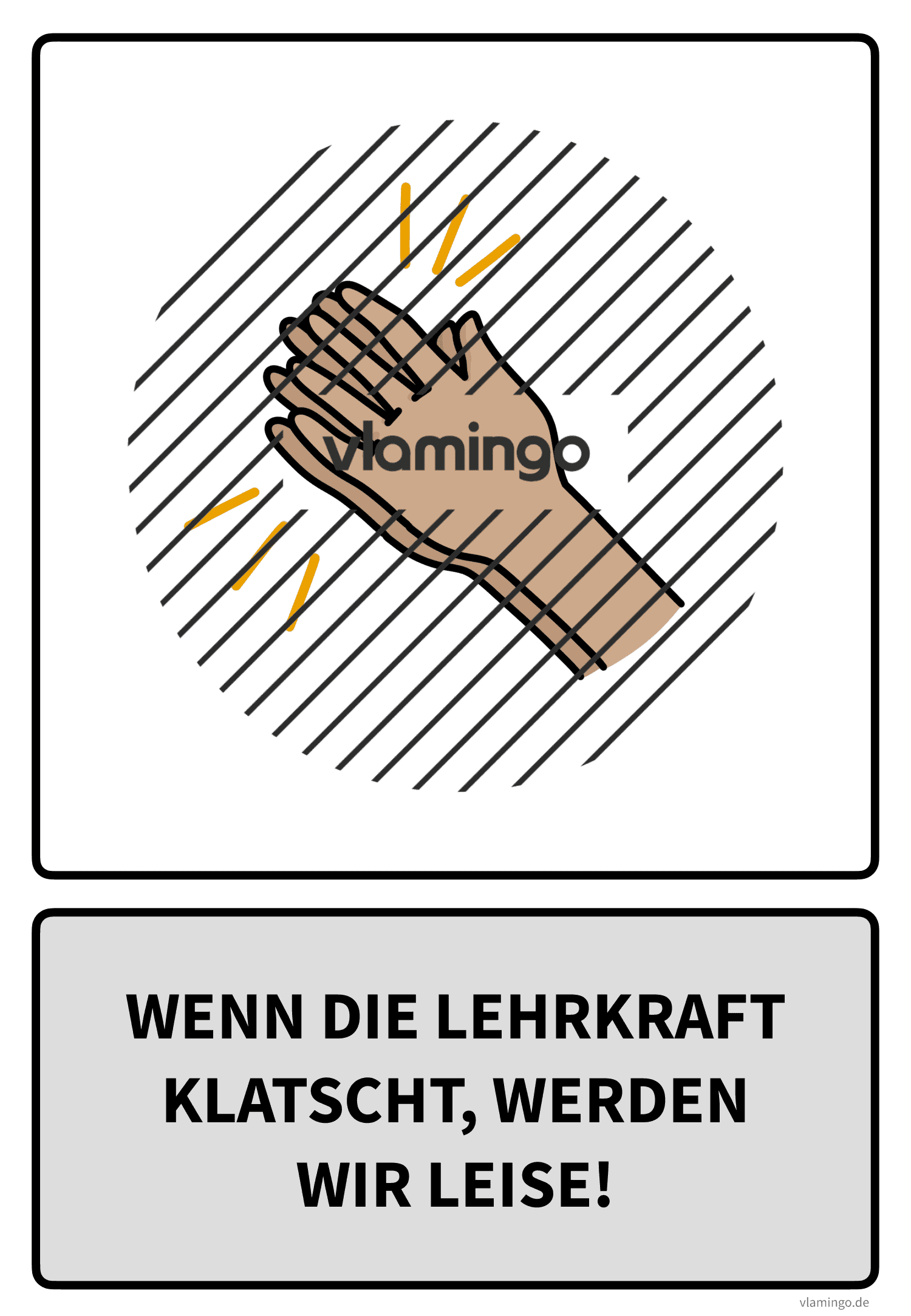 Sportregel - Wenn die Lehrkraft klatscht, werden wir leise