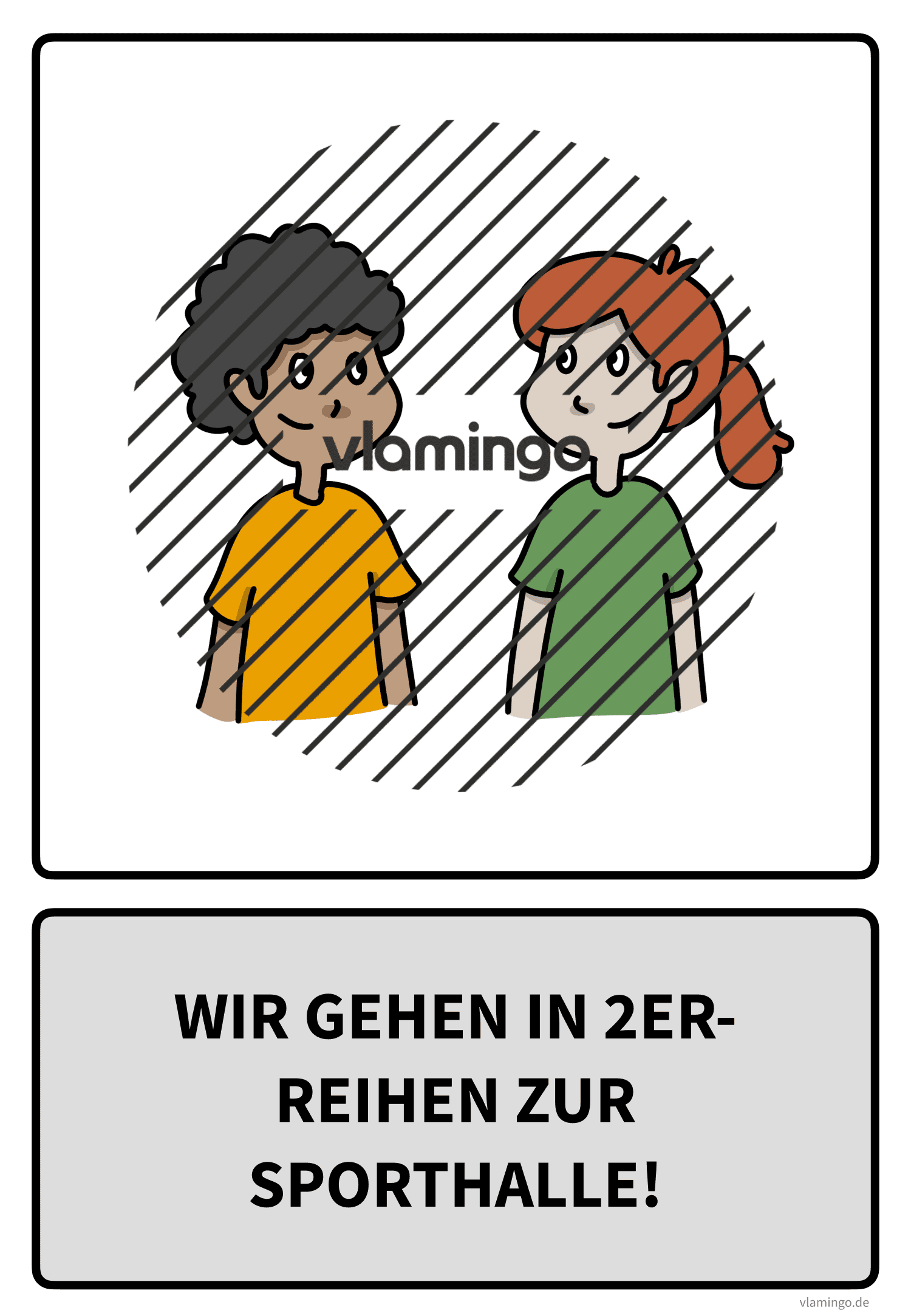 Sportregel - Wir gehen in 2er-Reihen zur Sporthalle Sportregel - Wir gehen in 2er-Reihen zur Sporthalle