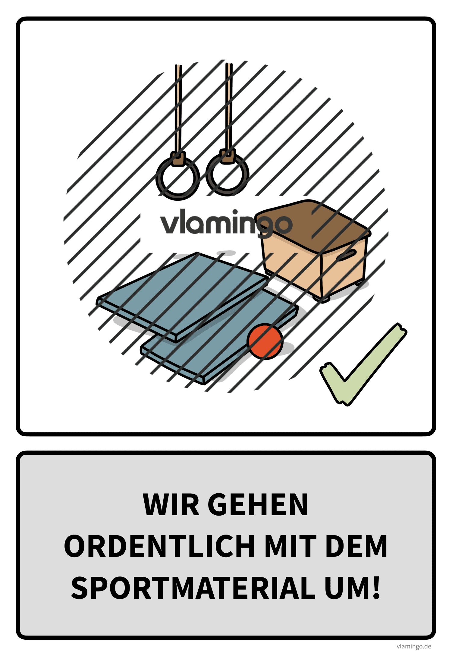 Sportregel - Wir gehen ordentlich mit dem Sportmaterial um