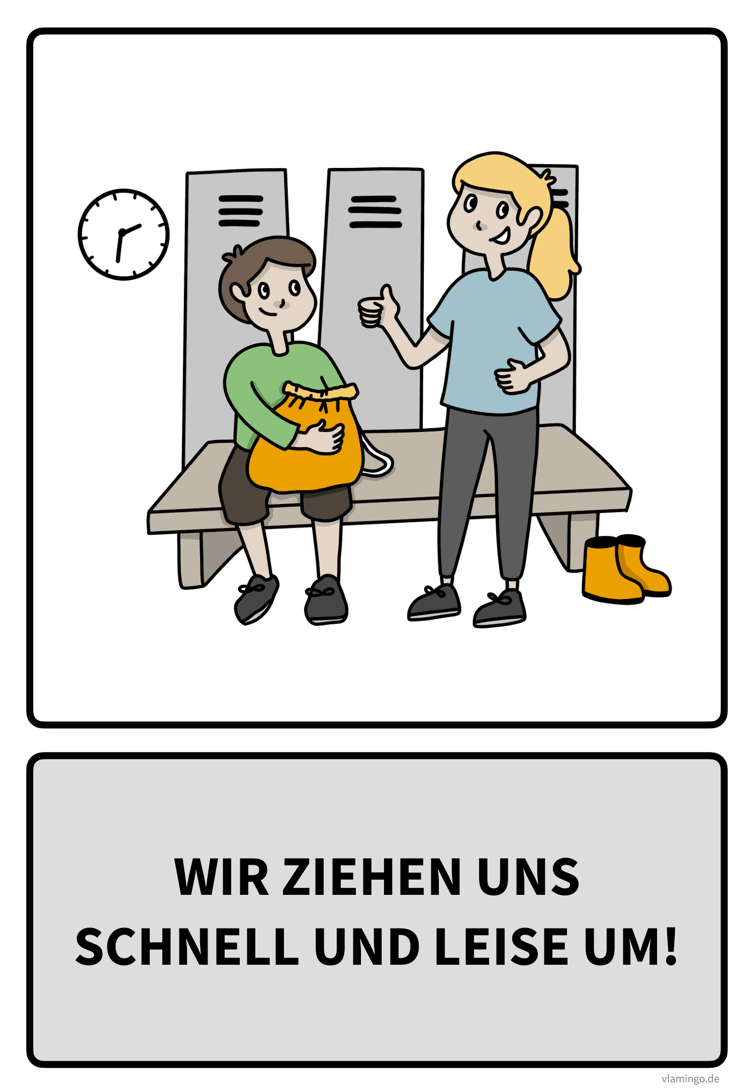 Sportregel - Wir ziehen uns schnell und leise um Sportregel - Wir ziehen uns schnell und leise um