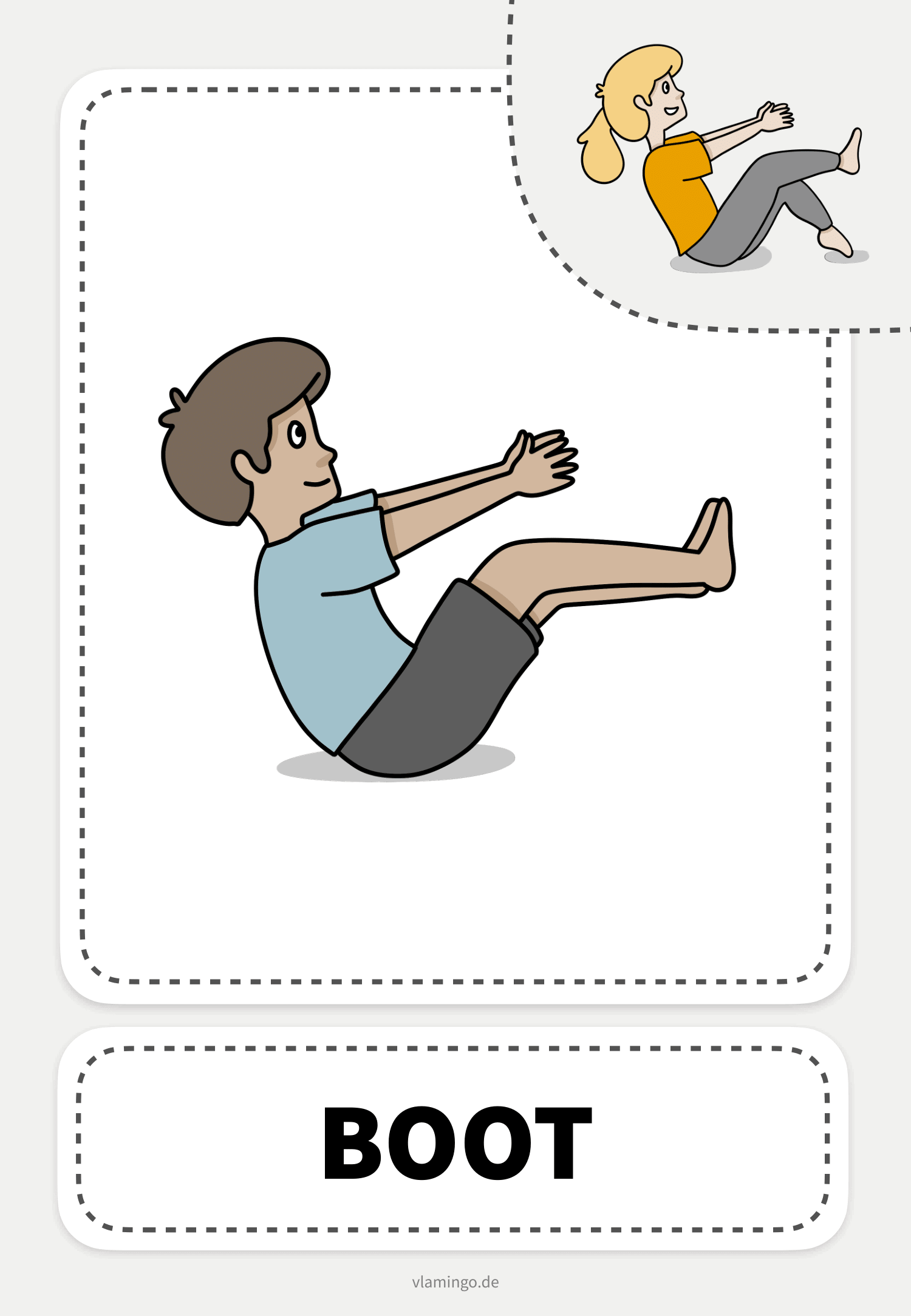 Boot - Yoga-Übung (Kinderyoga)