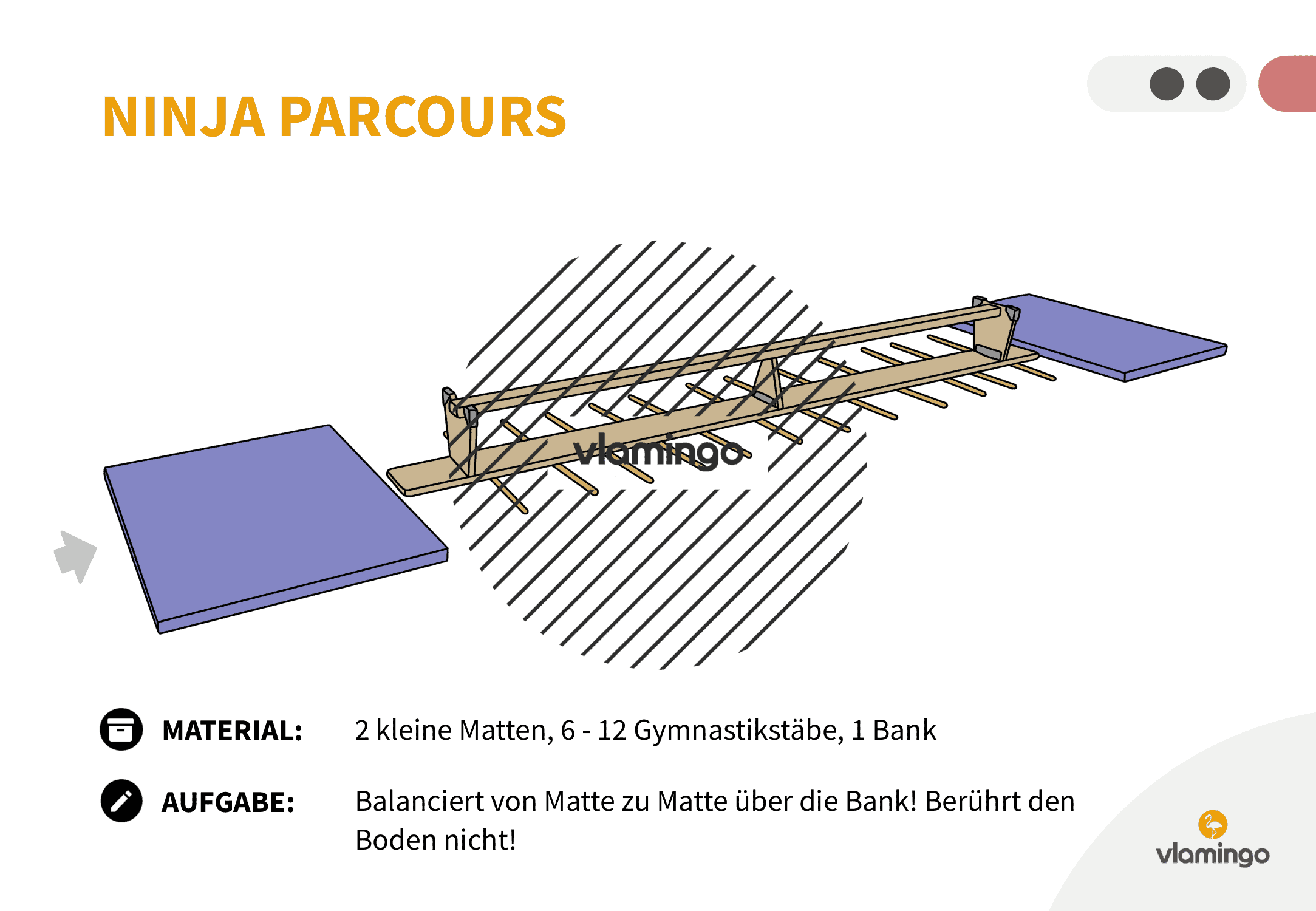 Ninja Parcours - Station 12 - Balancieren Ninja Parcours - Station 12 - Balancieren