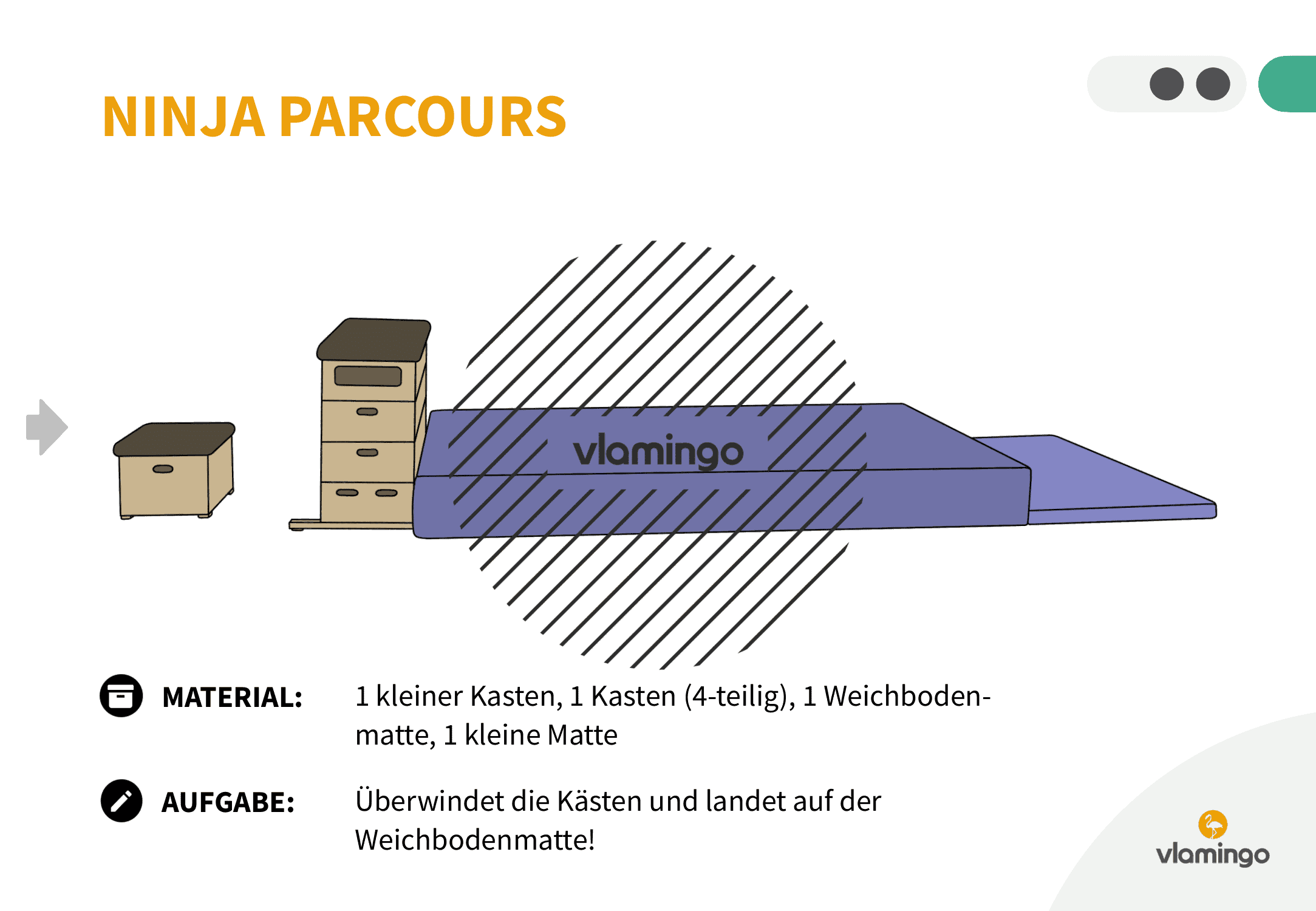 Ninja Parcours - Station 26 - Springen Ninja Parcours - Station 26 - Springen