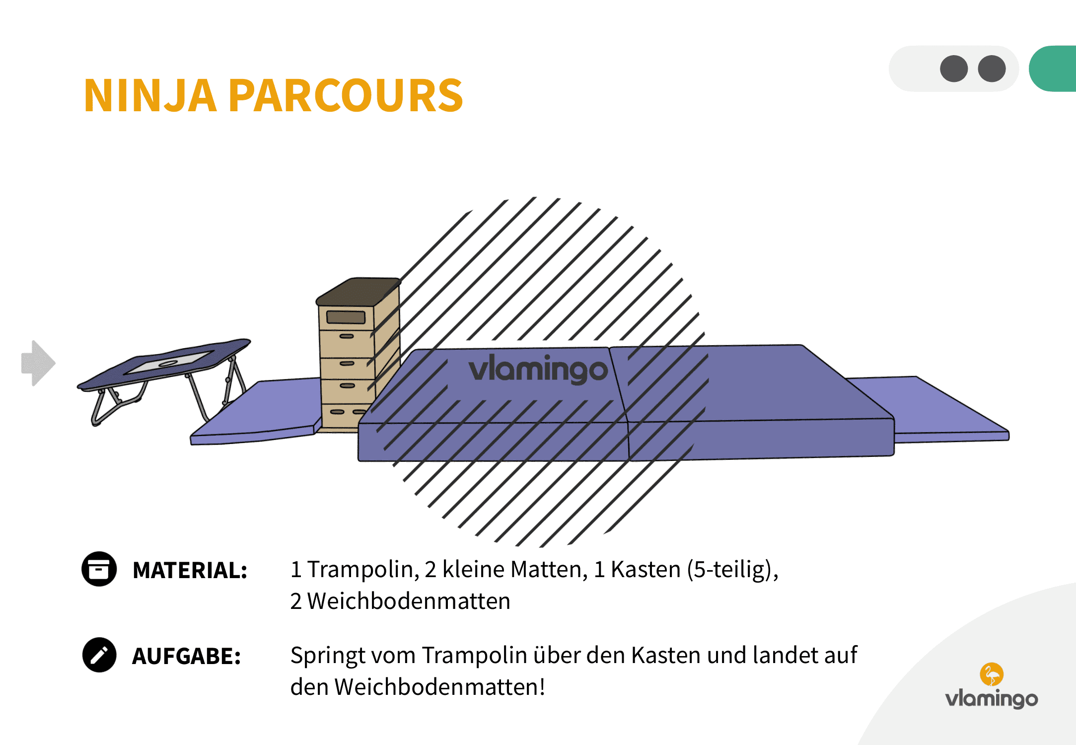 Ninja Parcours - Station 30 - Springen Ninja Parcours - Station 30 - Springen