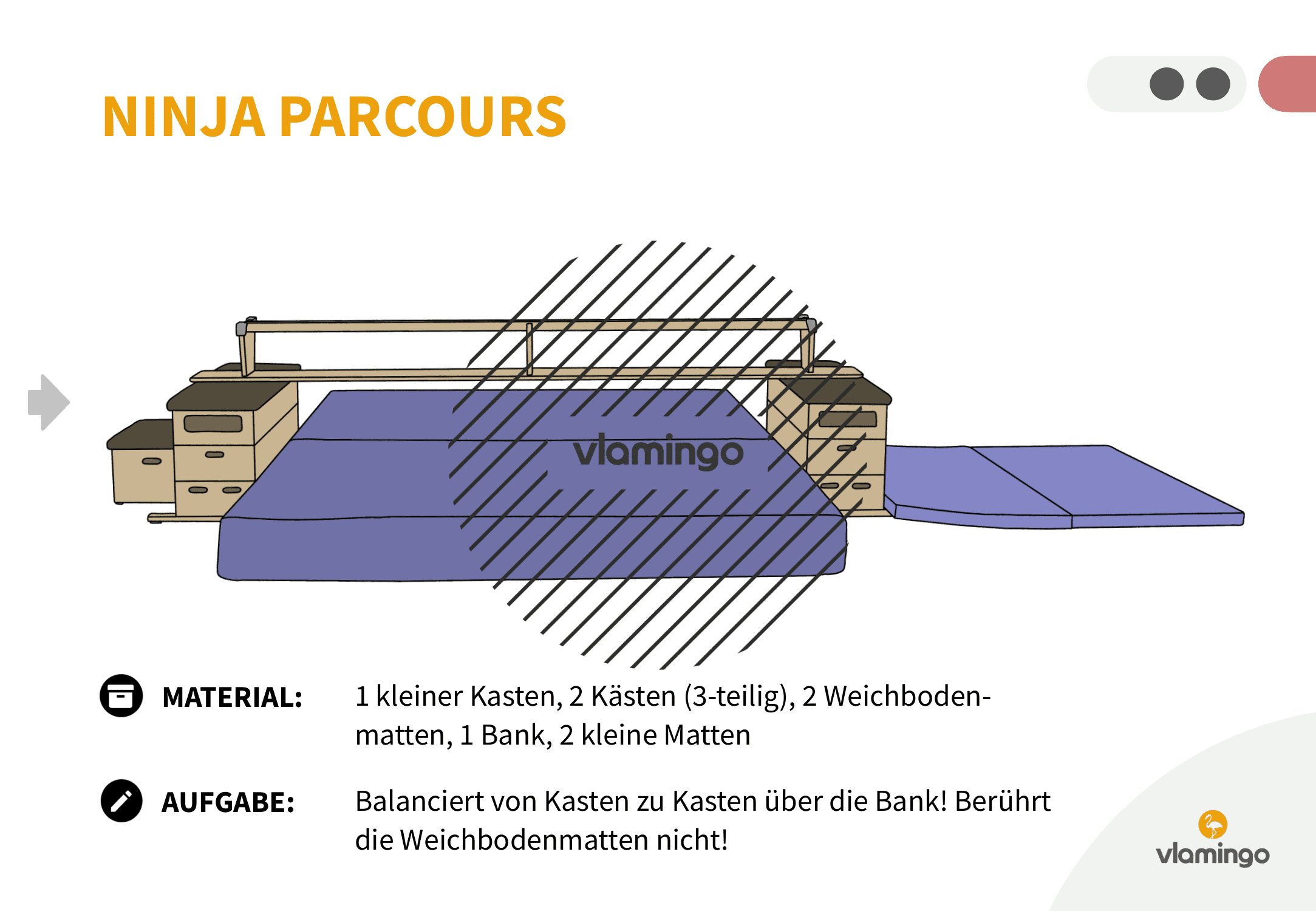 Ninja Parcours - Station 8 - Balancieren Ninja Parcours - Station 8 - Balancieren