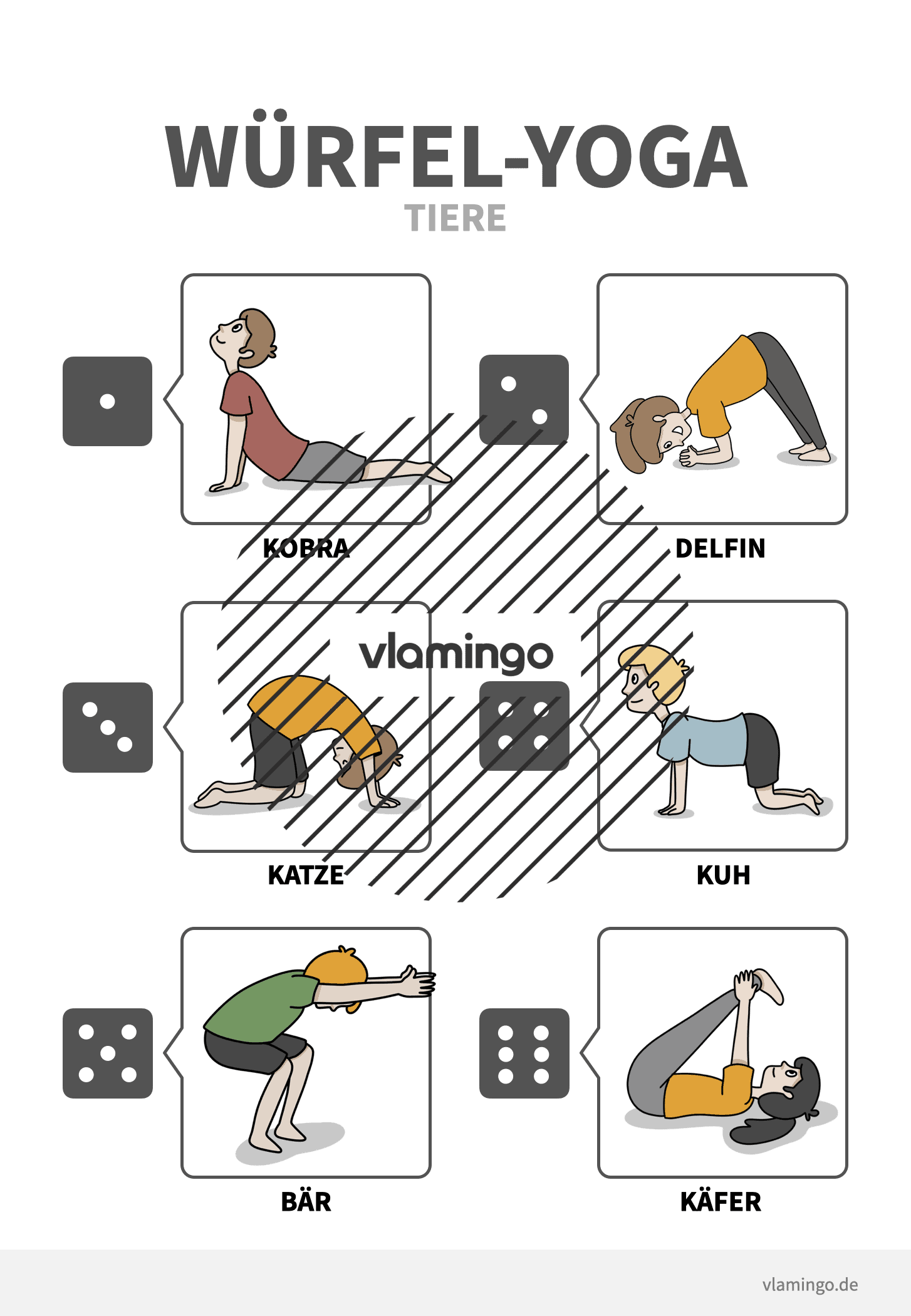 Würfel-Yoga für Kinder 3 - Tiere