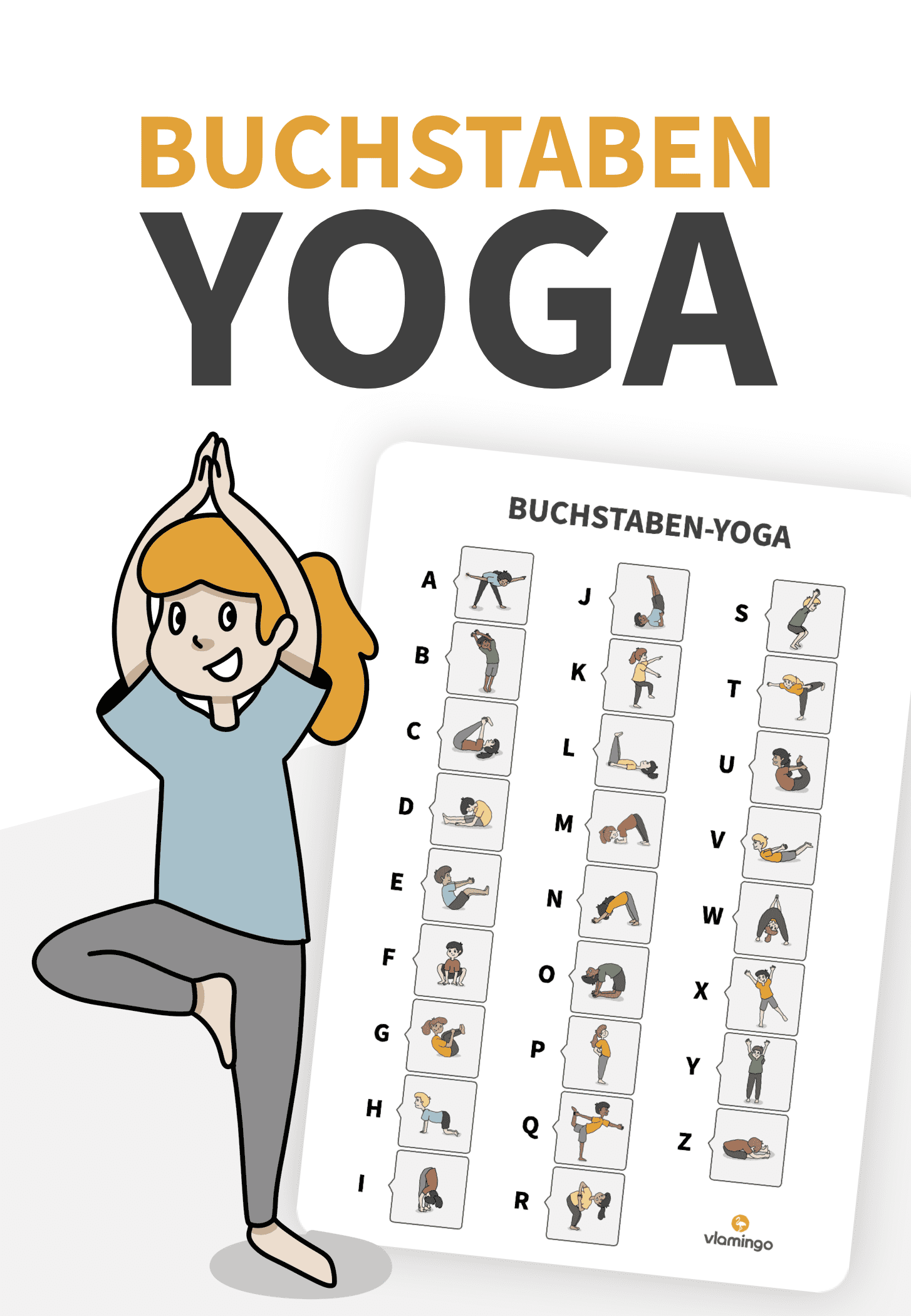 Buchstaben-Yoga für die Schule und zuhause - vlamingo