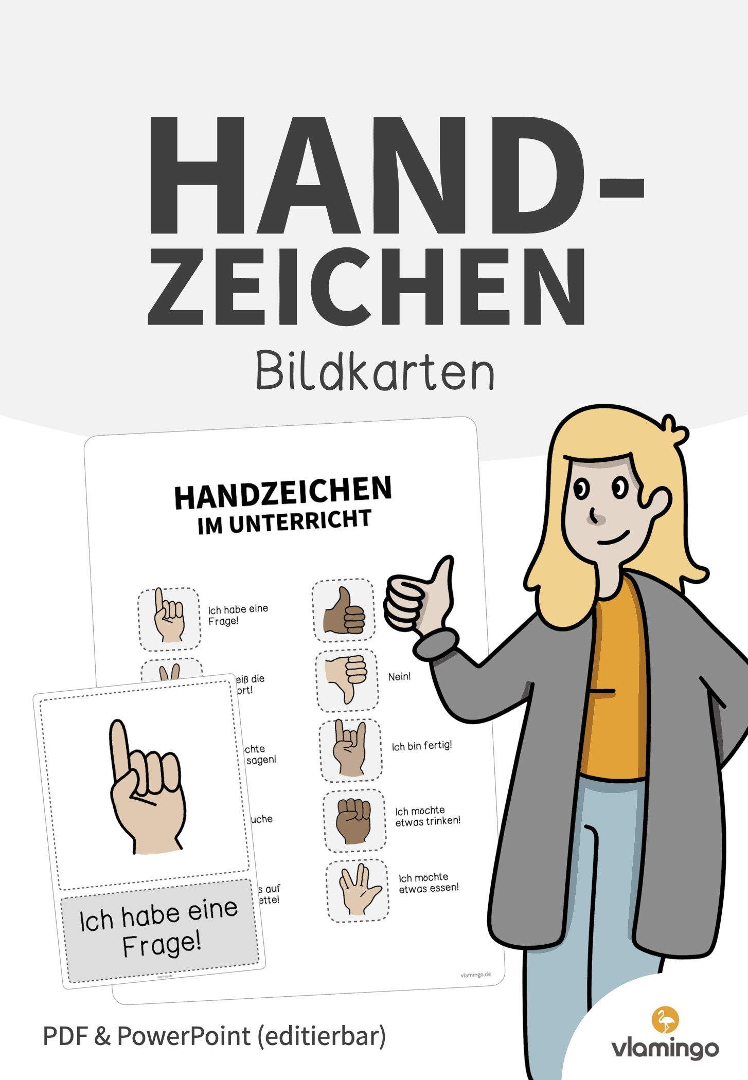 Handzeichen im Unterricht - Klassenraum