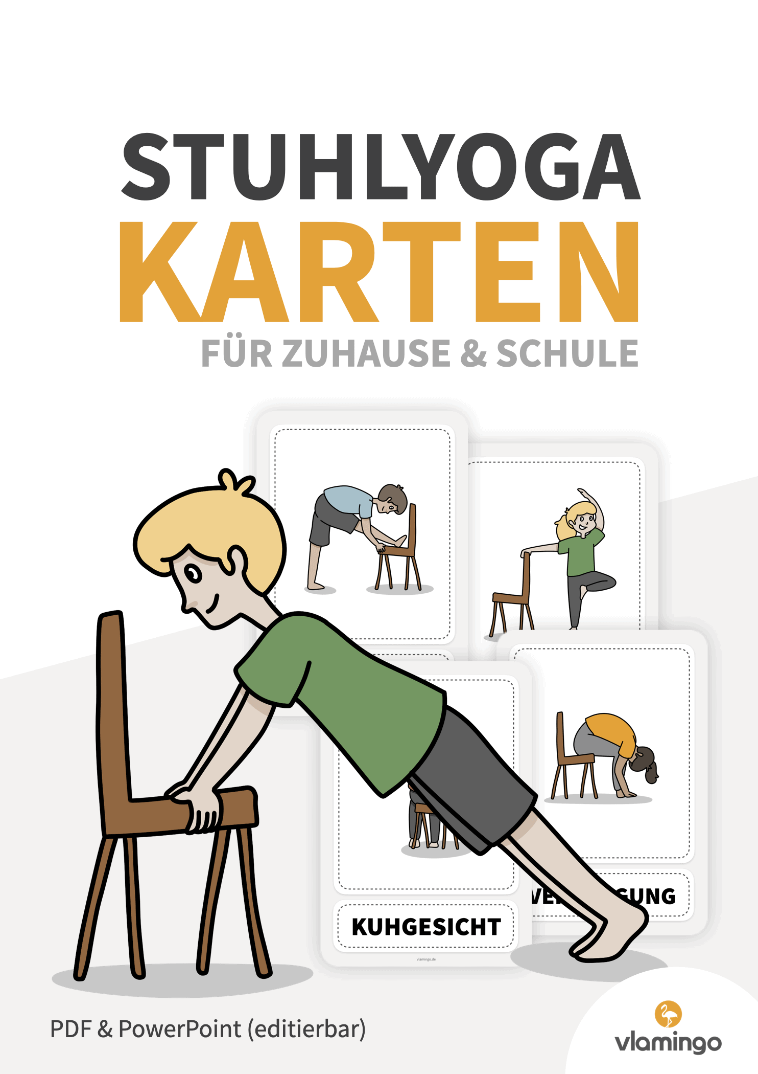 Stuhl-Yoga-Karten für Kinder