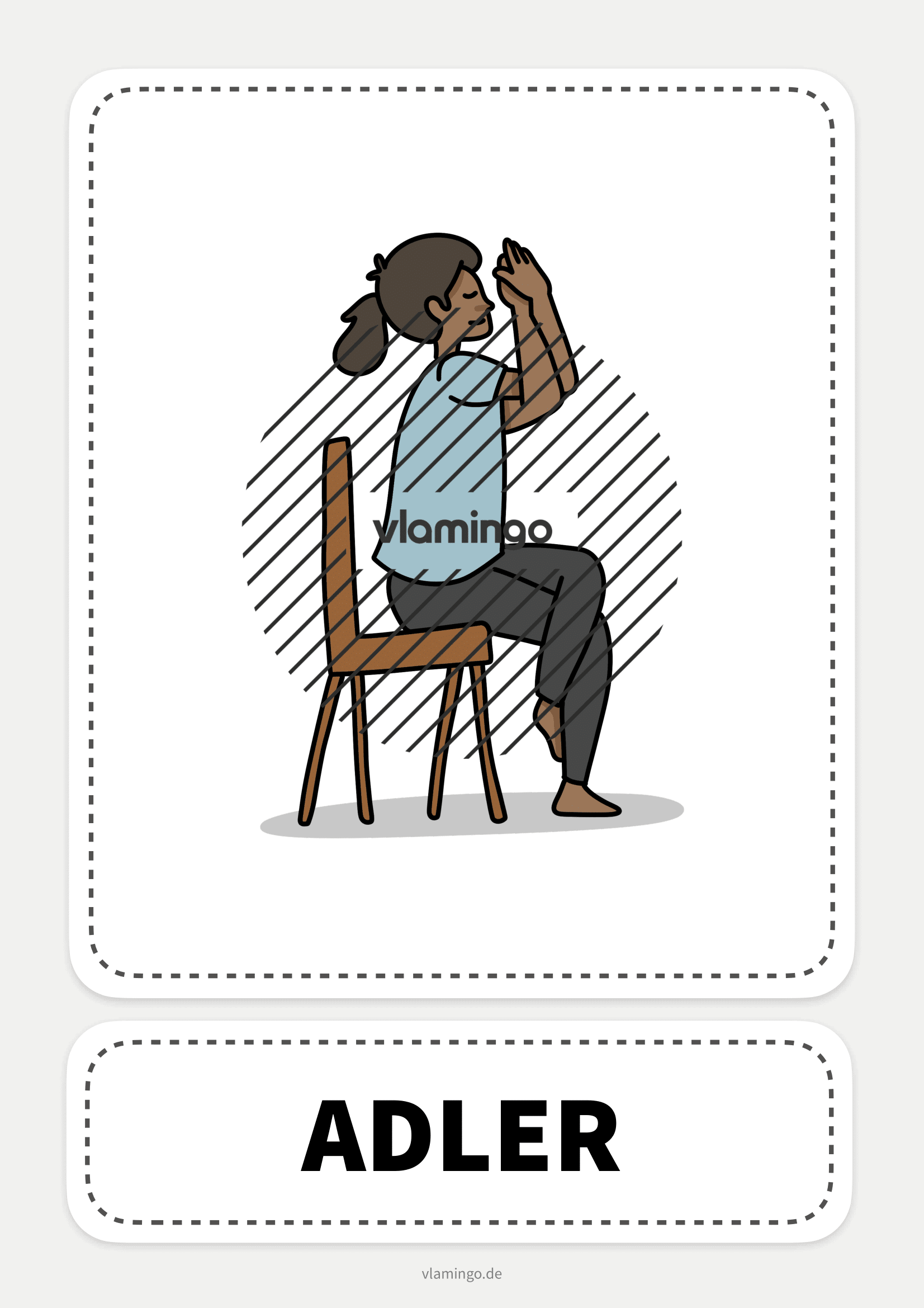 Stuhl-Yoga-Karte - Adler Stuhl-Yoga-Karte - Adler