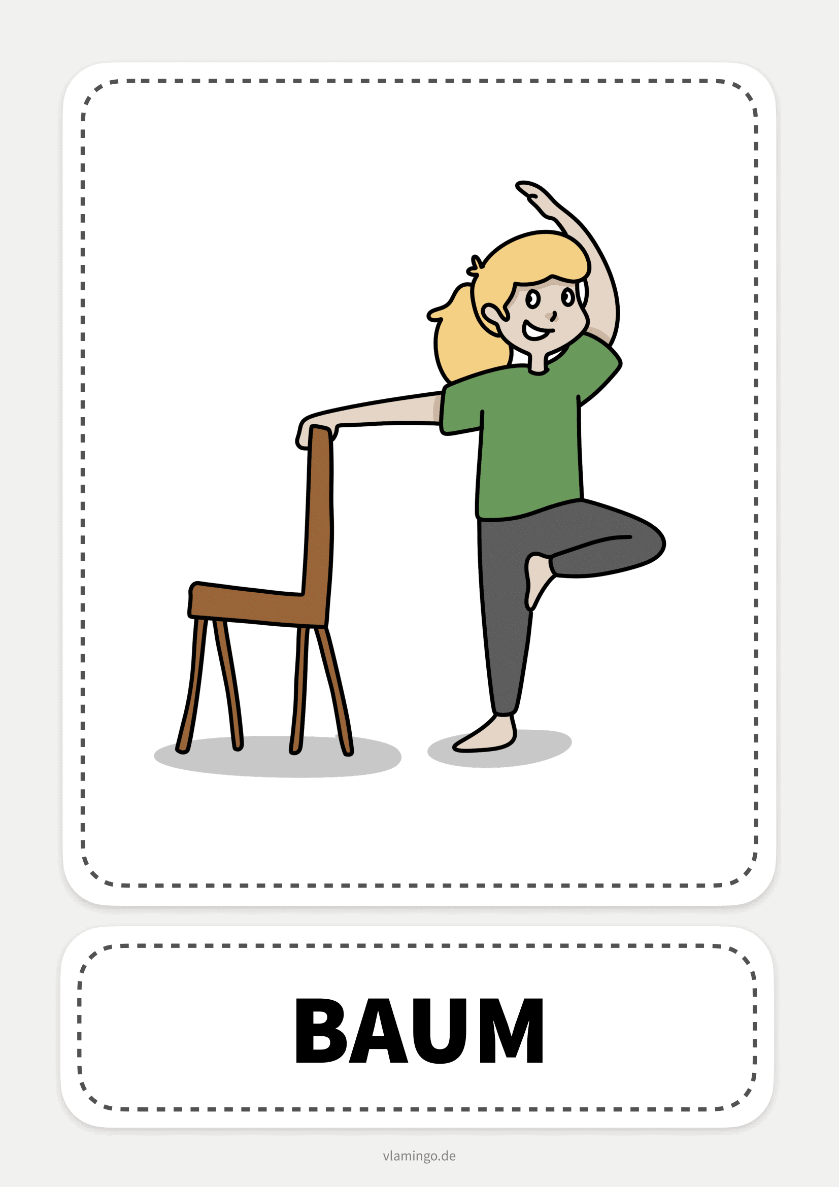 Stuhl-Yoga-Karte - Baum Stuhl-Yoga-Karte - Baum
