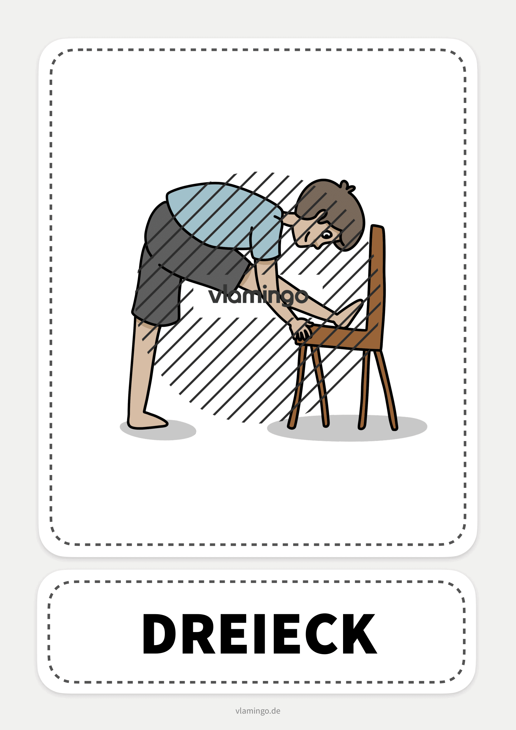 Stuhl-Yoga-Karte - Dreieck Stuhl-Yoga-Karte - Dreieck