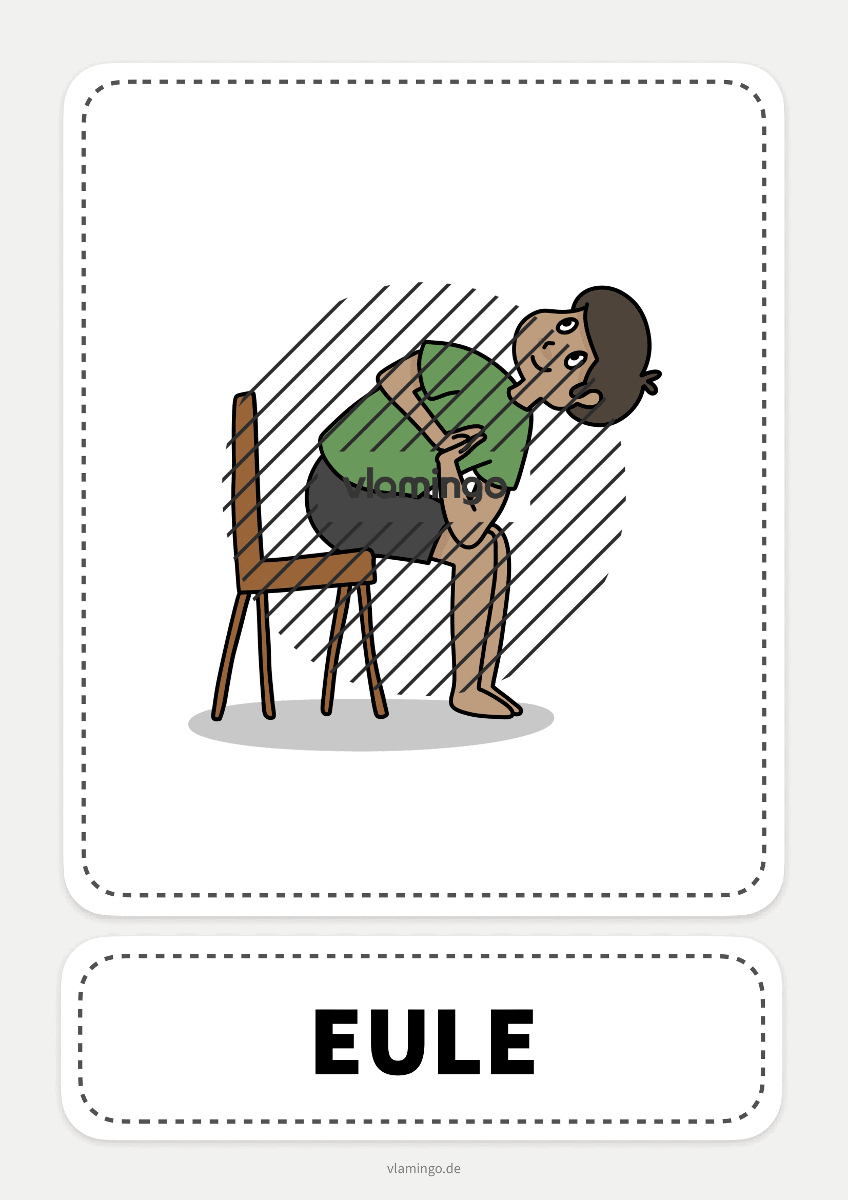 Stuhl-Yoga-Karte - Eule Stuhl-Yoga-Karte - Eule