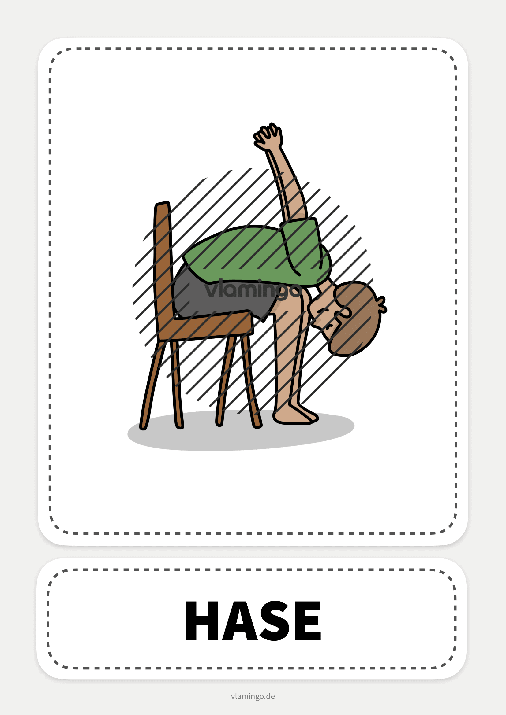 Stuhl-Yoga-Karte - Hase Stuhl-Yoga-Karte - Hase