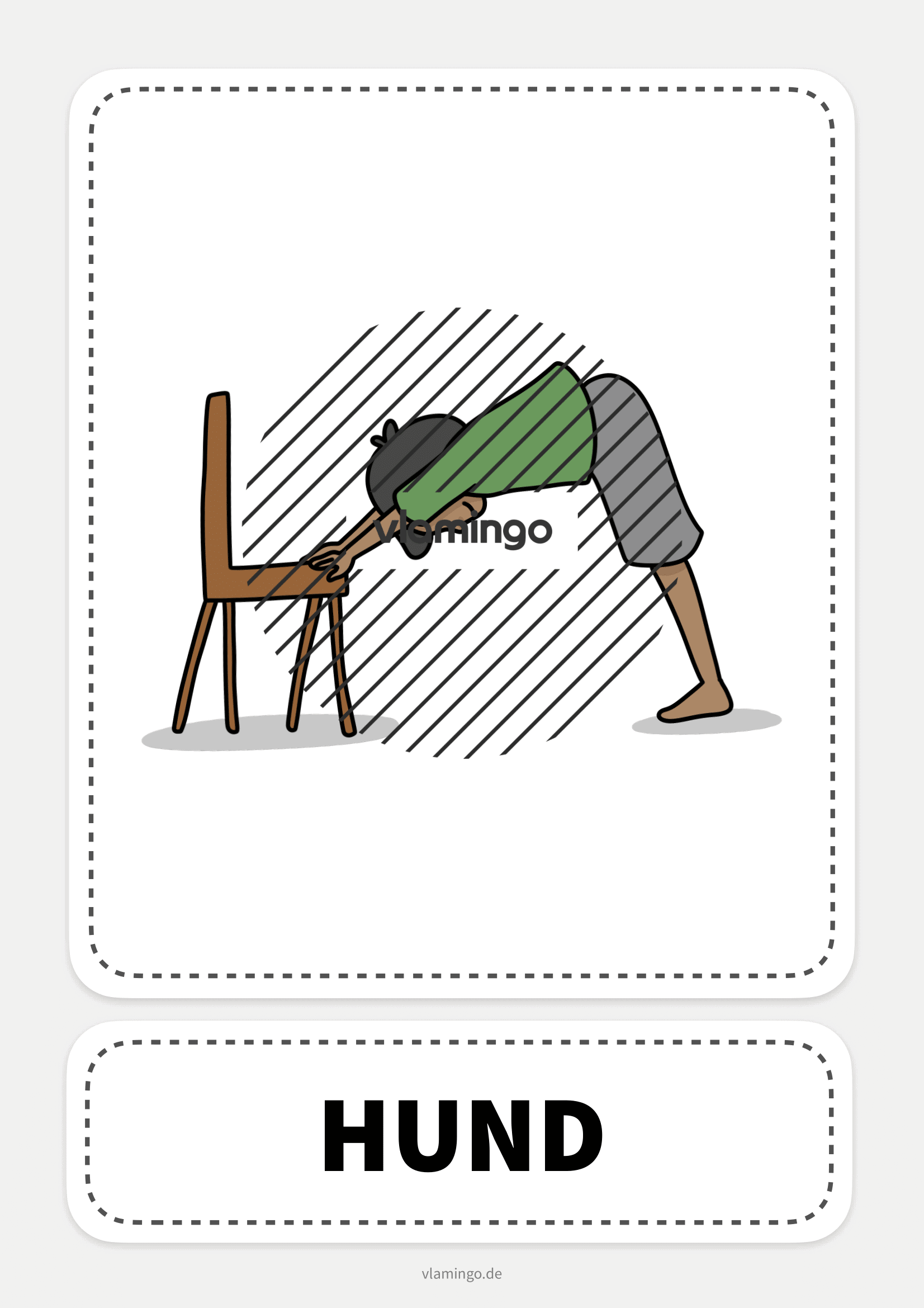 Stuhl-Yoga-Karte - Hund Stuhl-Yoga-Karte - Hund