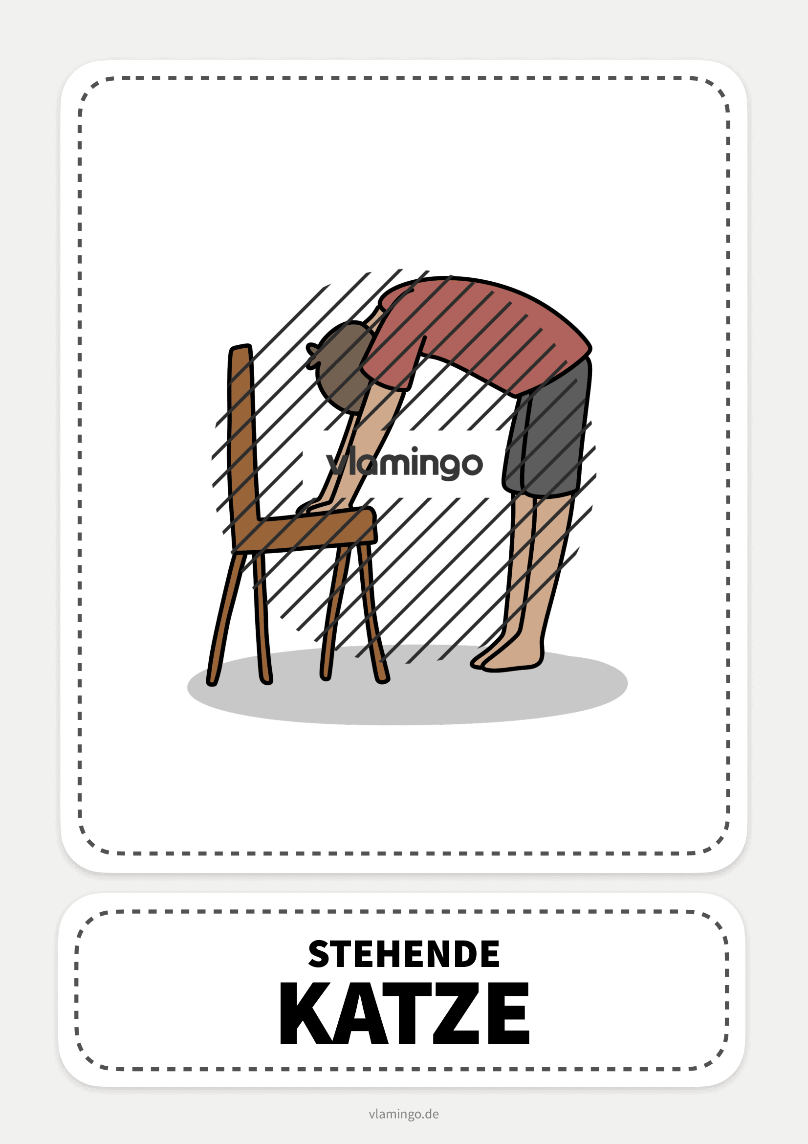 Stuhl-Yoga-Karte - Katze (stehend) Stuhl-Yoga-Karte - Katze (stehend)