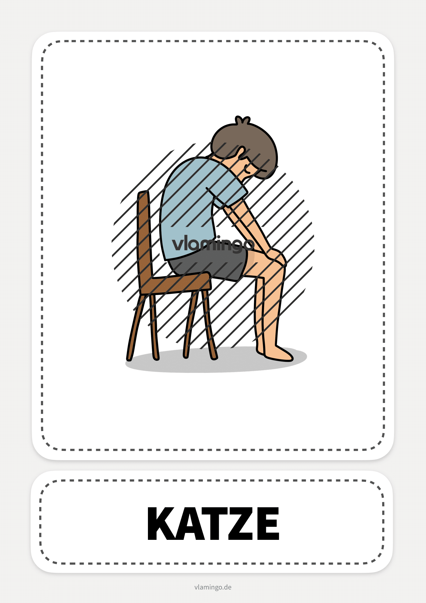 Stuhl-Yoga-Karte - Katze Stuhl-Yoga-Karte - Katze