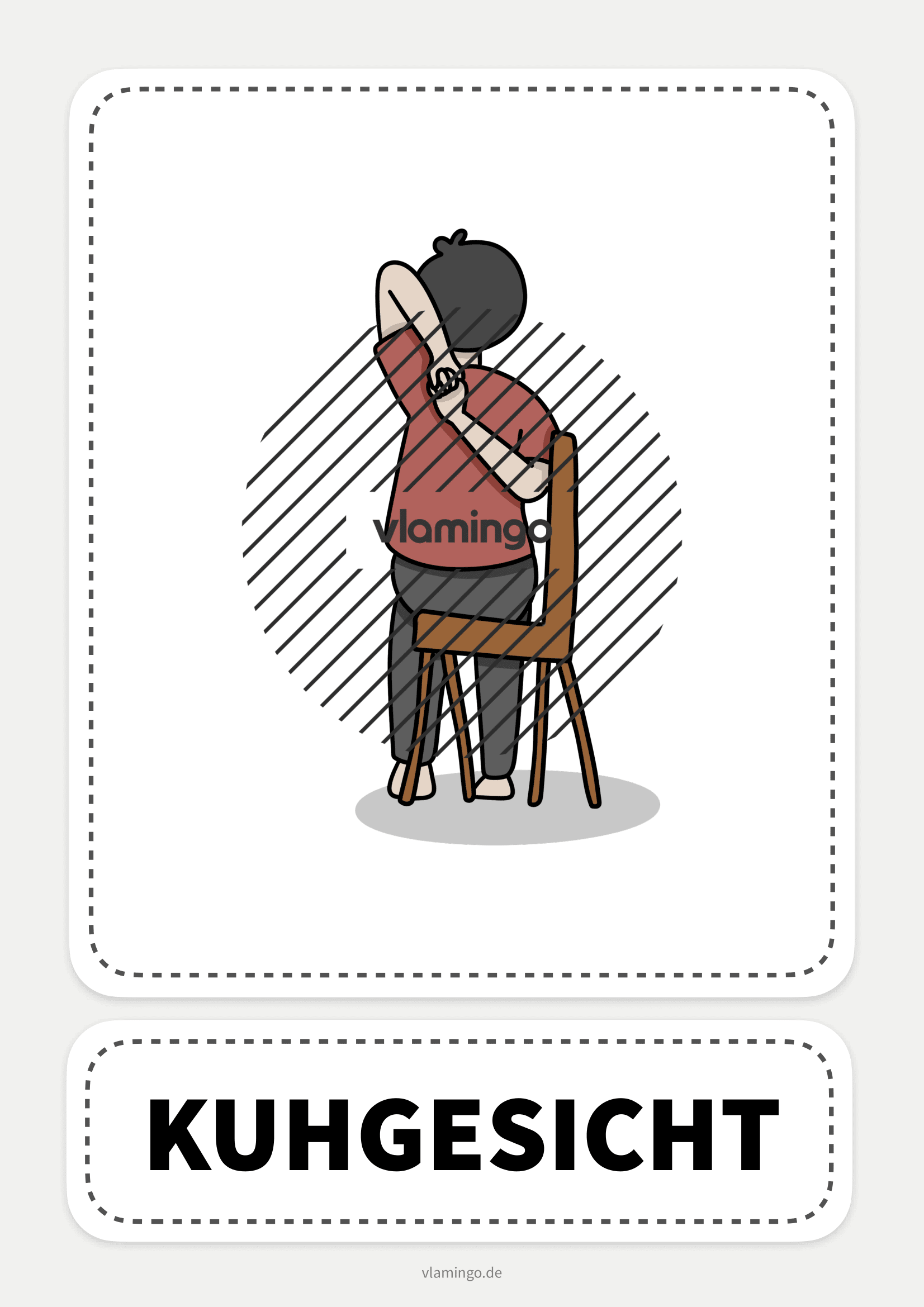Stuhl-Yoga-Karte - Kuhgesicht Stuhl-Yoga-Karte - Kuhgesicht
