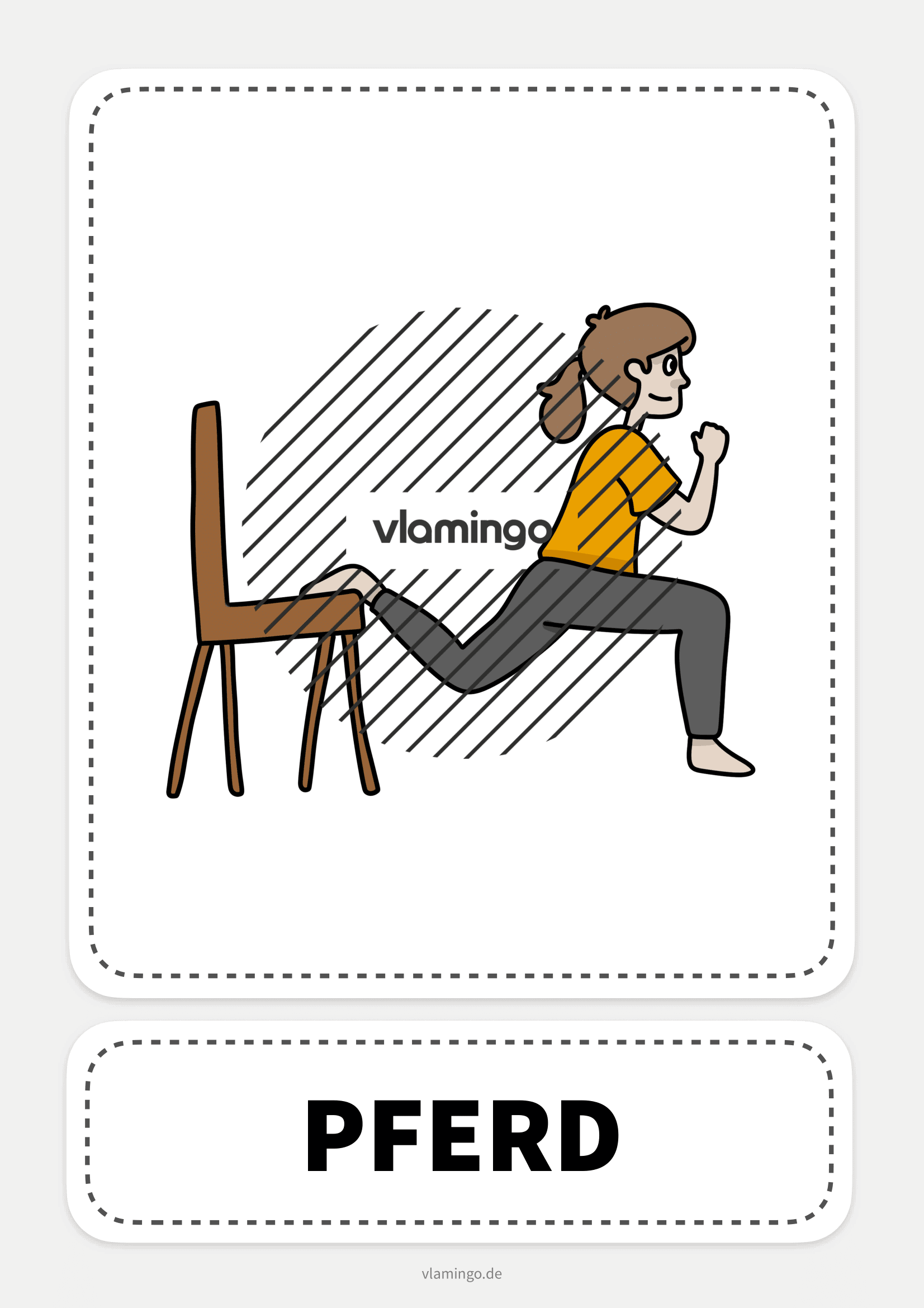 Stuhl-Yoga-Karte - Pferd Stuhl-Yoga-Karte - Pferd
