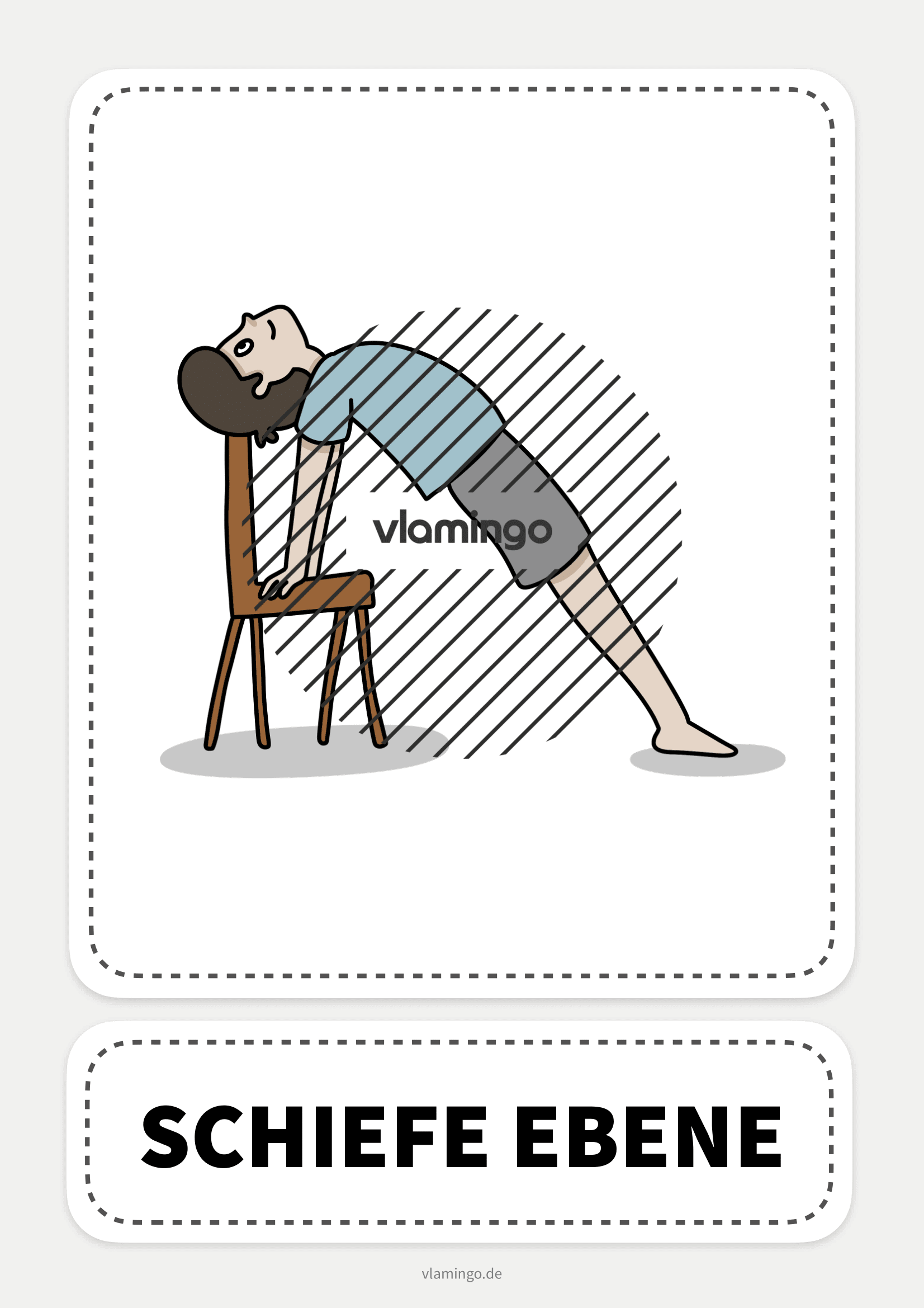 Stuhl-Yoga-Karte - Schiefe Ebene