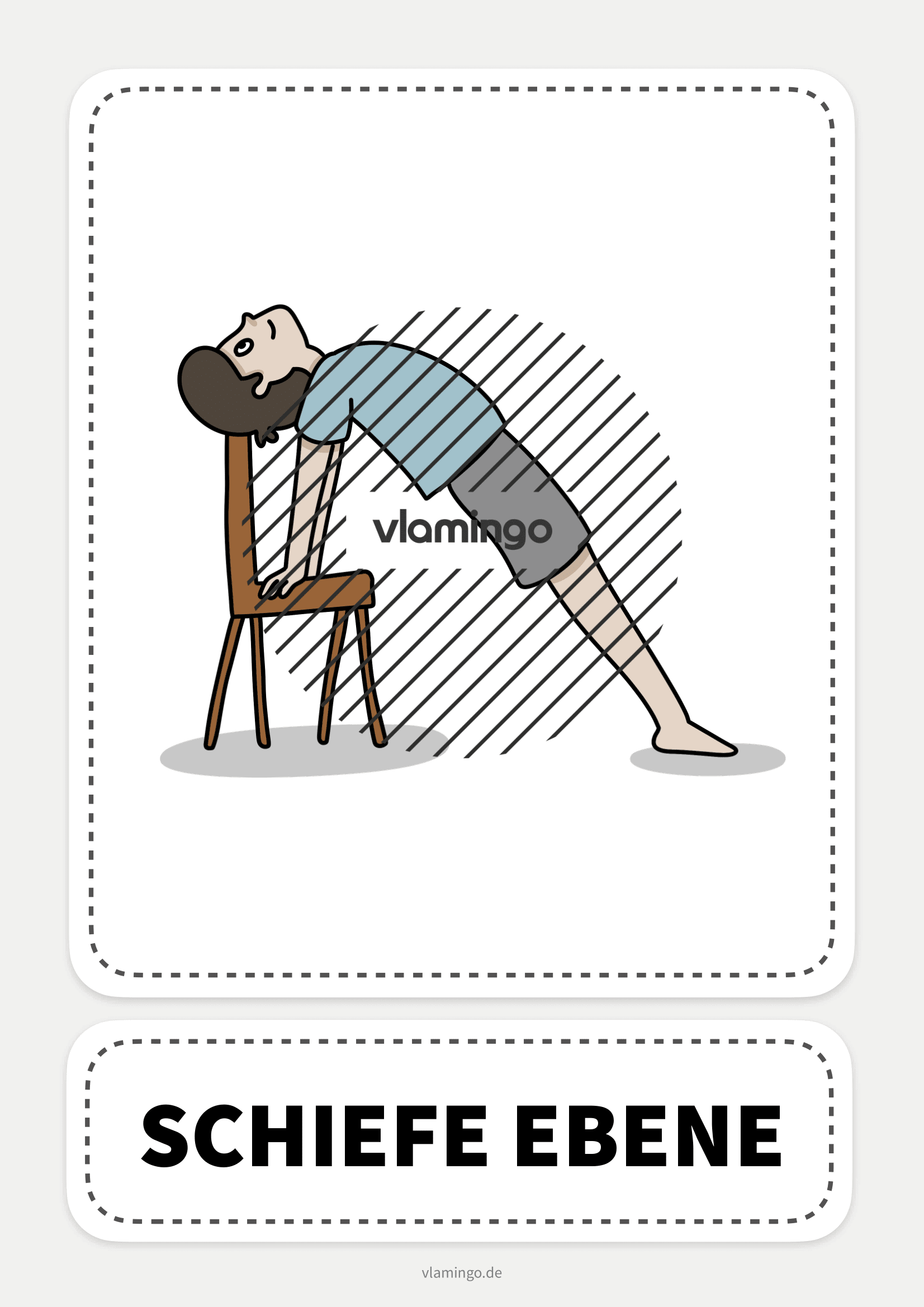 Stuhl-Yoga-Karte - Schiefe Ebene Stuhl-Yoga-Karte - Schiefe Ebene