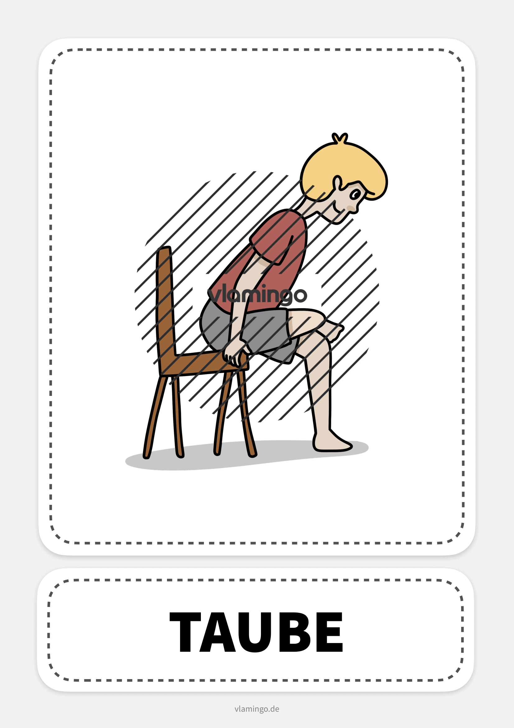 Stuhl-Yoga-Karte - Taube Stuhl-Yoga-Karte - Taube