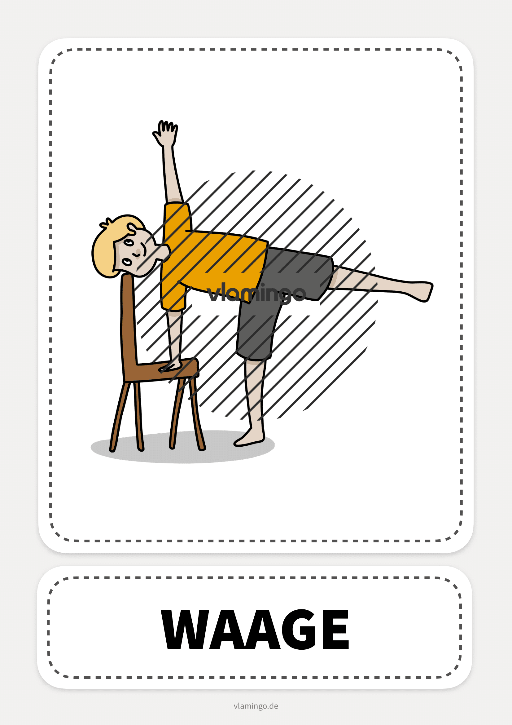 Stuhl-Yoga-Karte - Waage Stuhl-Yoga-Karte - Waage