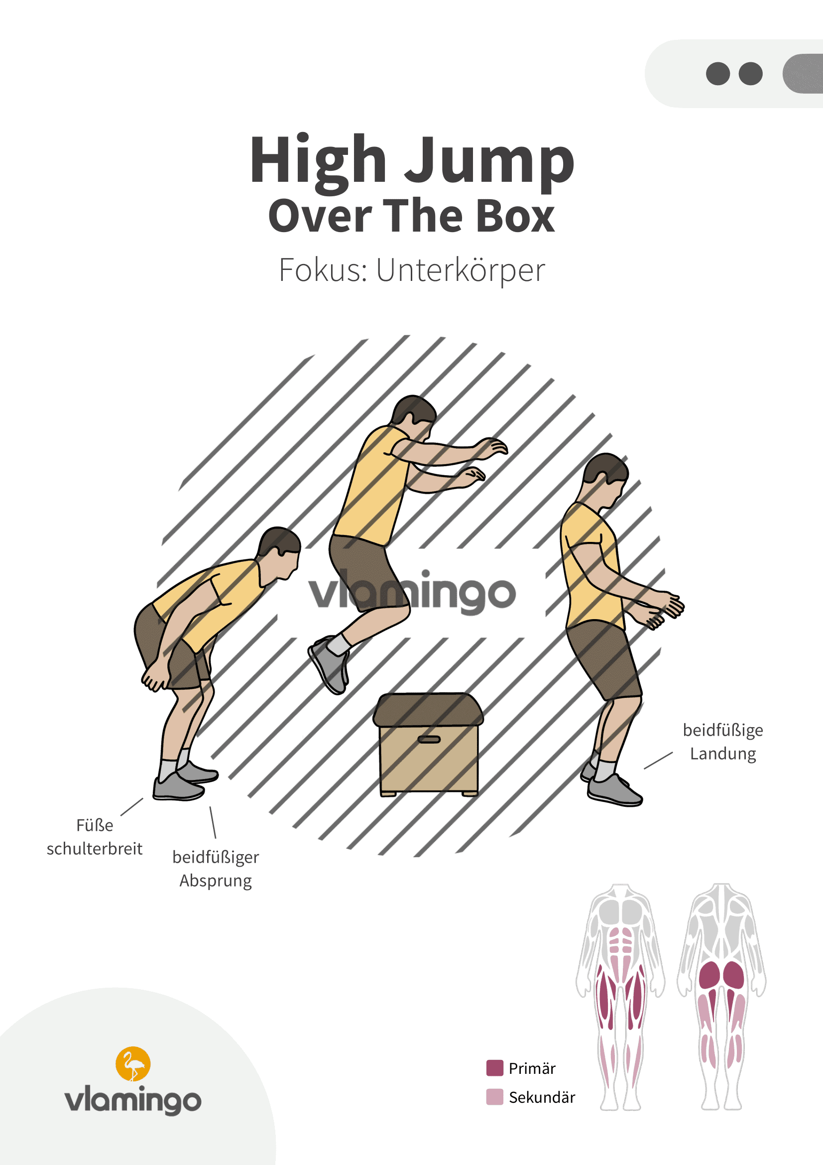 Übung - High Jump Over The Box - Fitness mit Kasten, Stuhl & Bank
