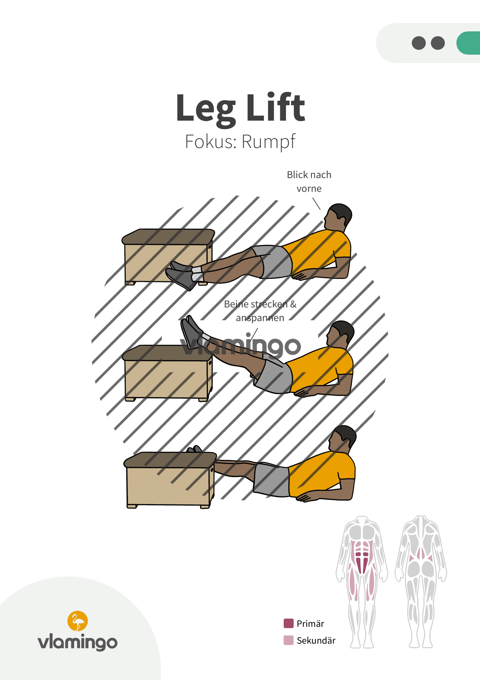 Übung - Leg Lift - Fitness mit Kasten, Stuhl & Bank