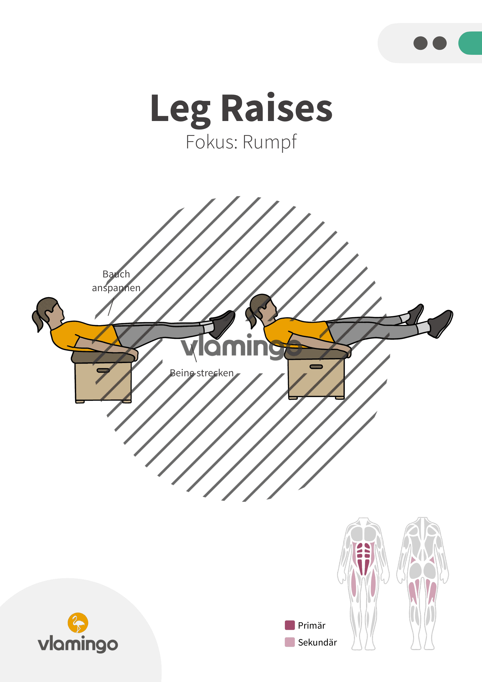 Übung - Leg Raises 2 - Fitness mit Kasten, Stuhl & Bank