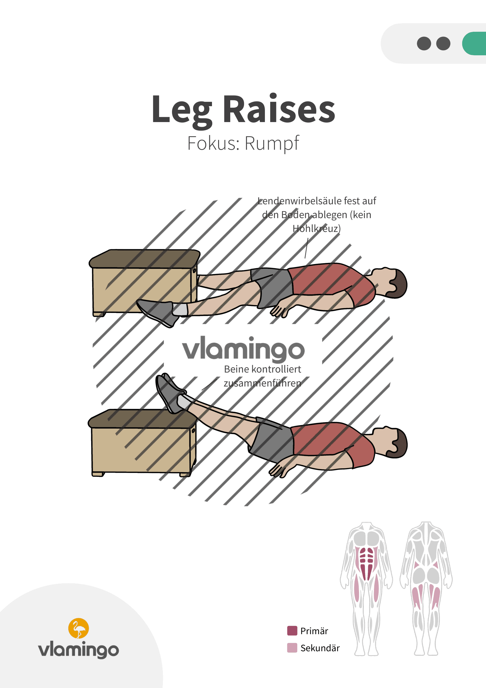 Übung - Leg Raises - Fitness mit Kasten, Stuhl & Bank