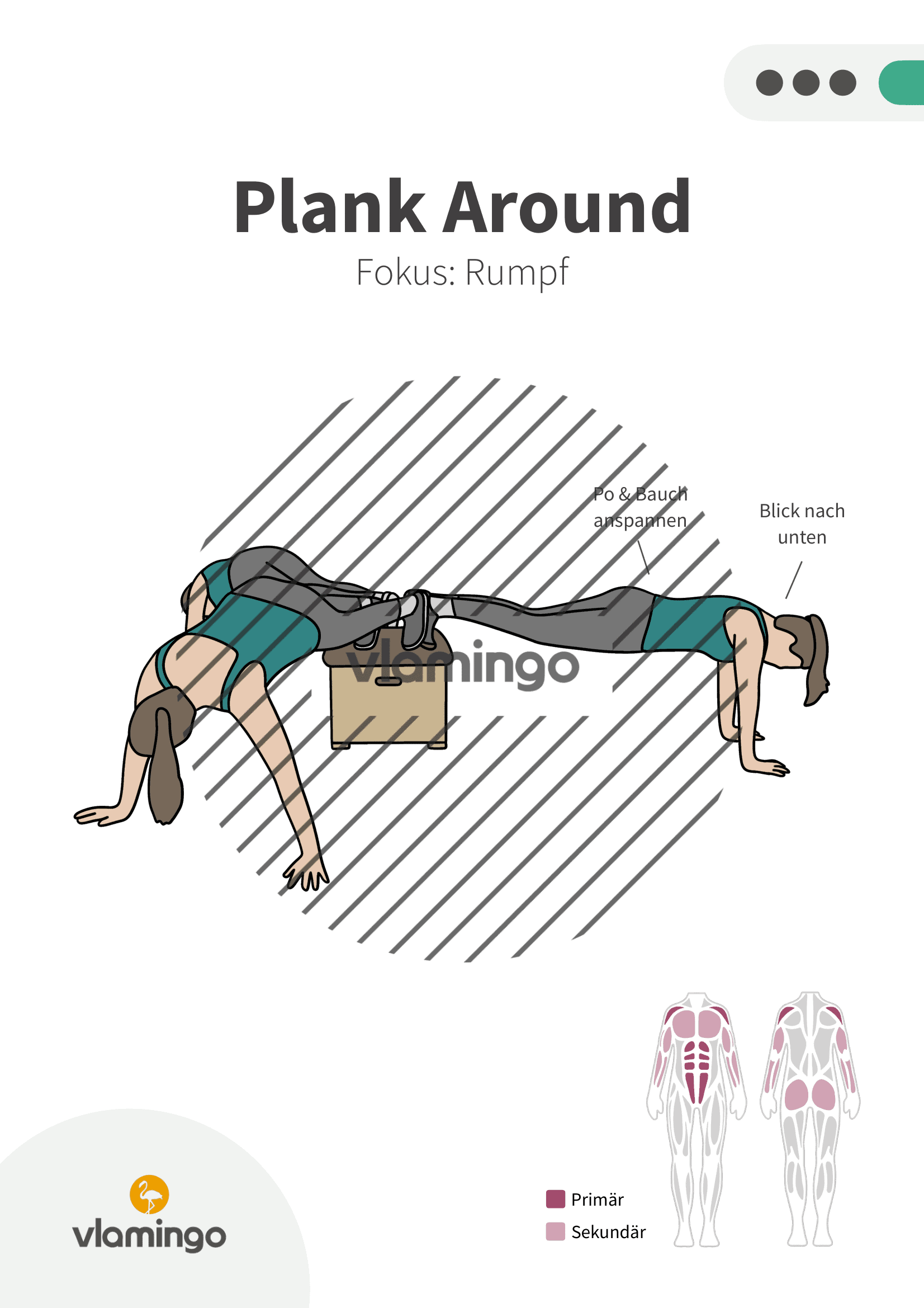 Übung - Plank Around - Fitness mit Kasten, Stuhl & Bank