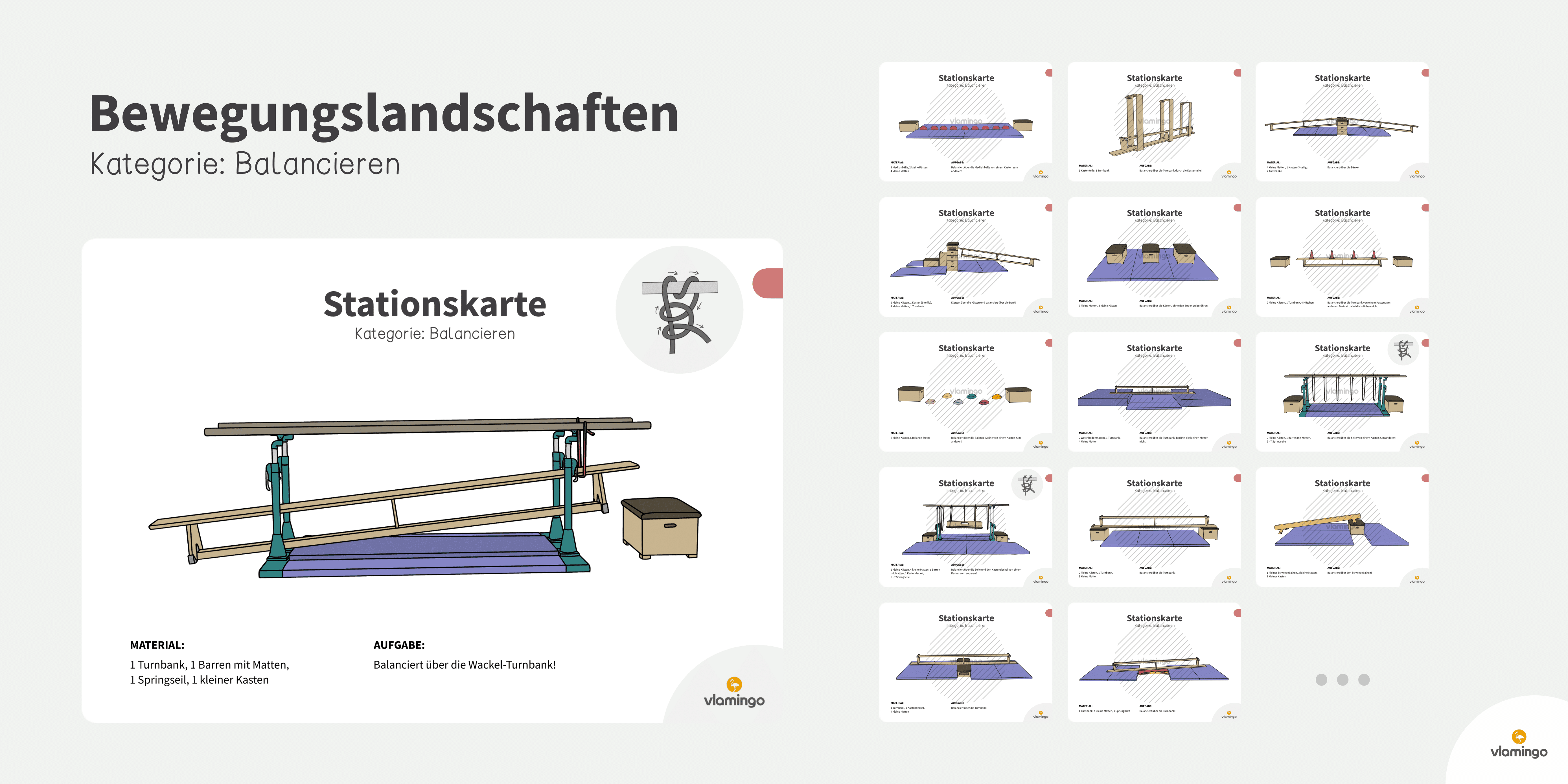 Bewegungslandschaften - Stationskarten mit Schwerpunkt Balancieren Bewegungslandschaften - Stationskarten mit Schwerpunkt Balancieren