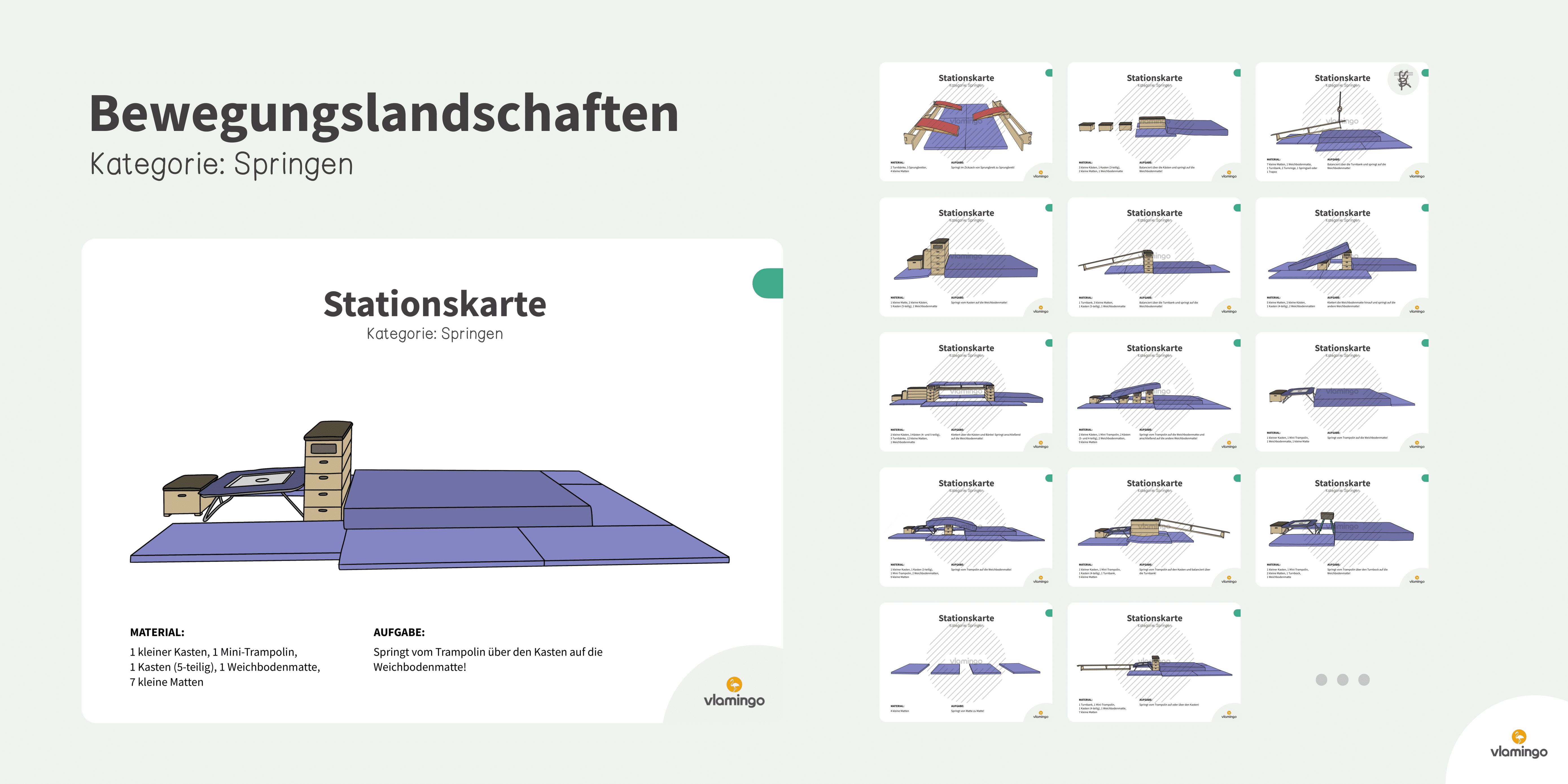 Bewegungslandschaften - Stationskarten mit Schwerpunkt Springen