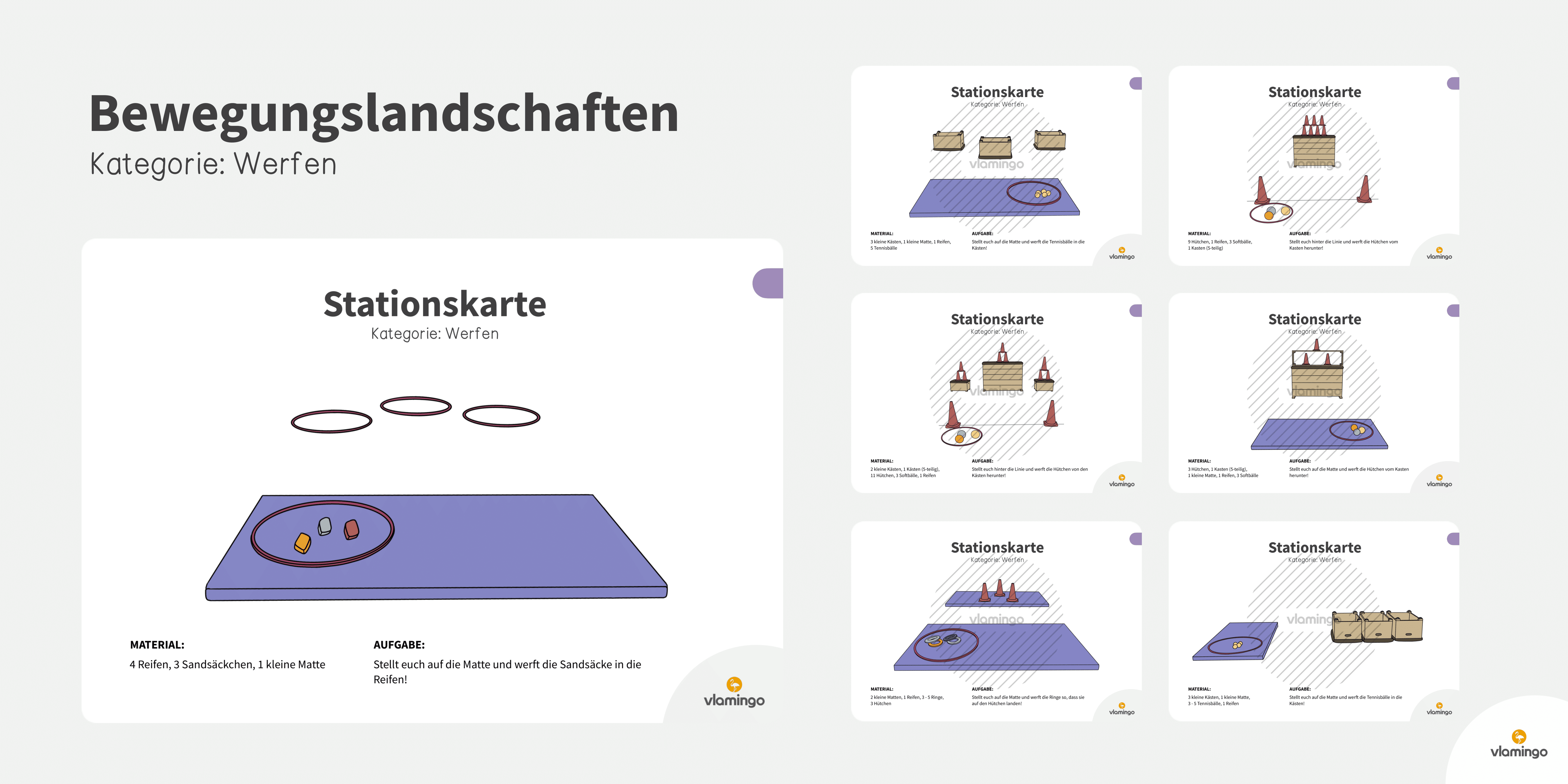 Bewegungslandschaften - Stationskarten mit Schwerpunkt Werfen