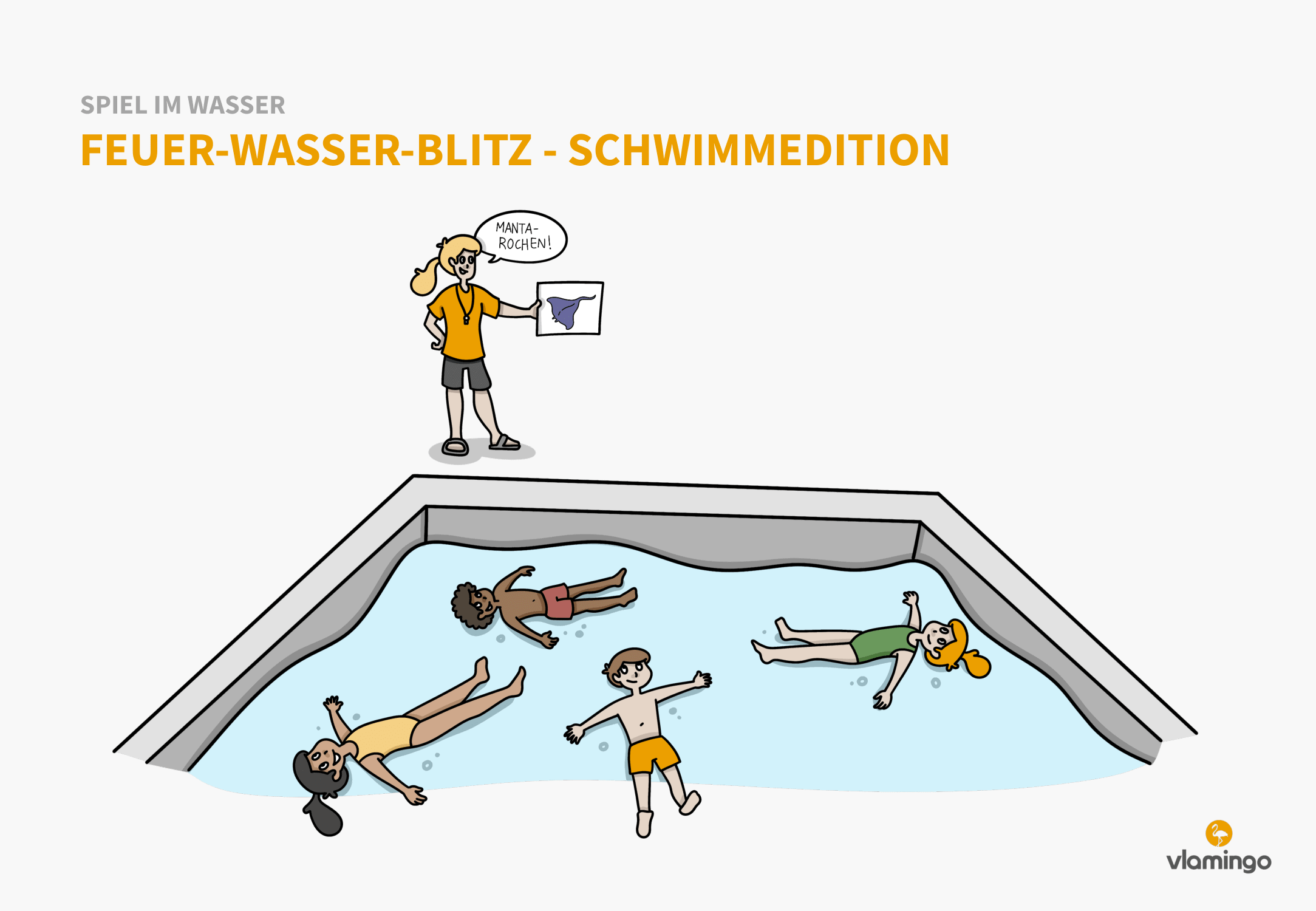 Feuer-Wasser-Blitz - Spiel im Wasser - Schwimmspiel