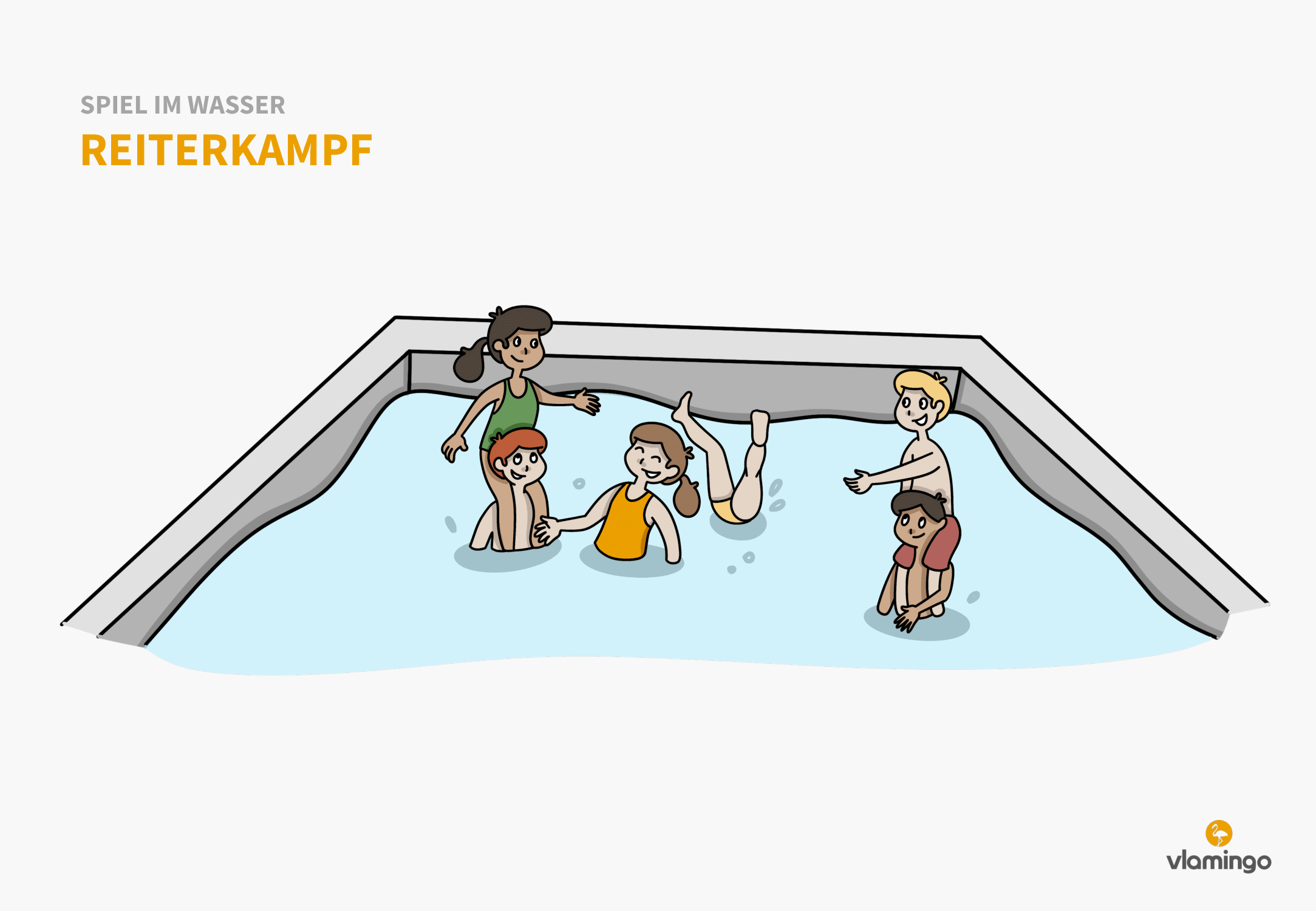 Reiterkampf - Spiel im Wasser - Schwimmspiel Reiterkampf - Spiel im Wasser - Schwimmspiel