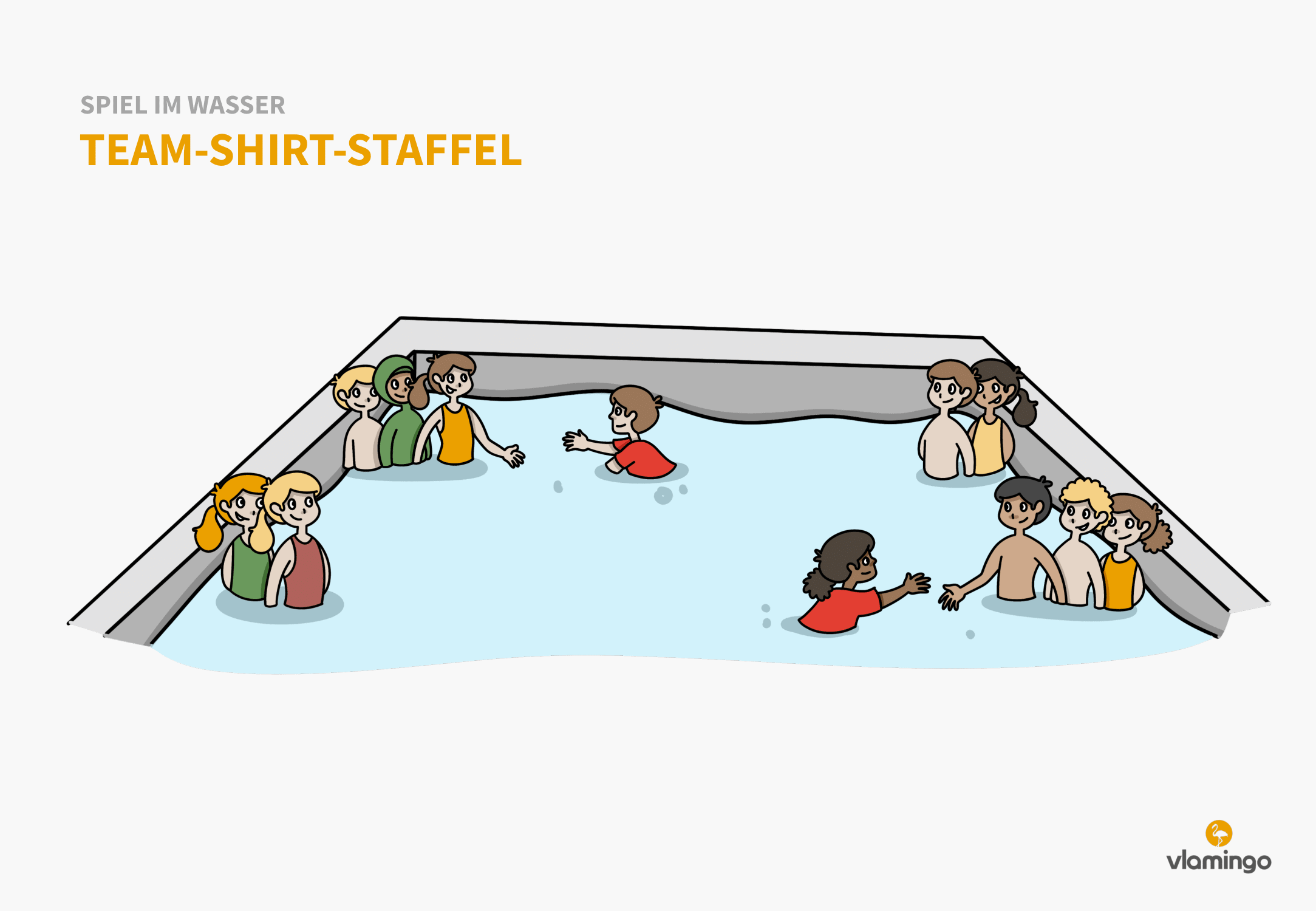 Team-Shirt-Staffel - Spiel im Wasser - Schwimmspiel Team-Shirt-Staffel - Spiel im Wasser - Schwimmspiel