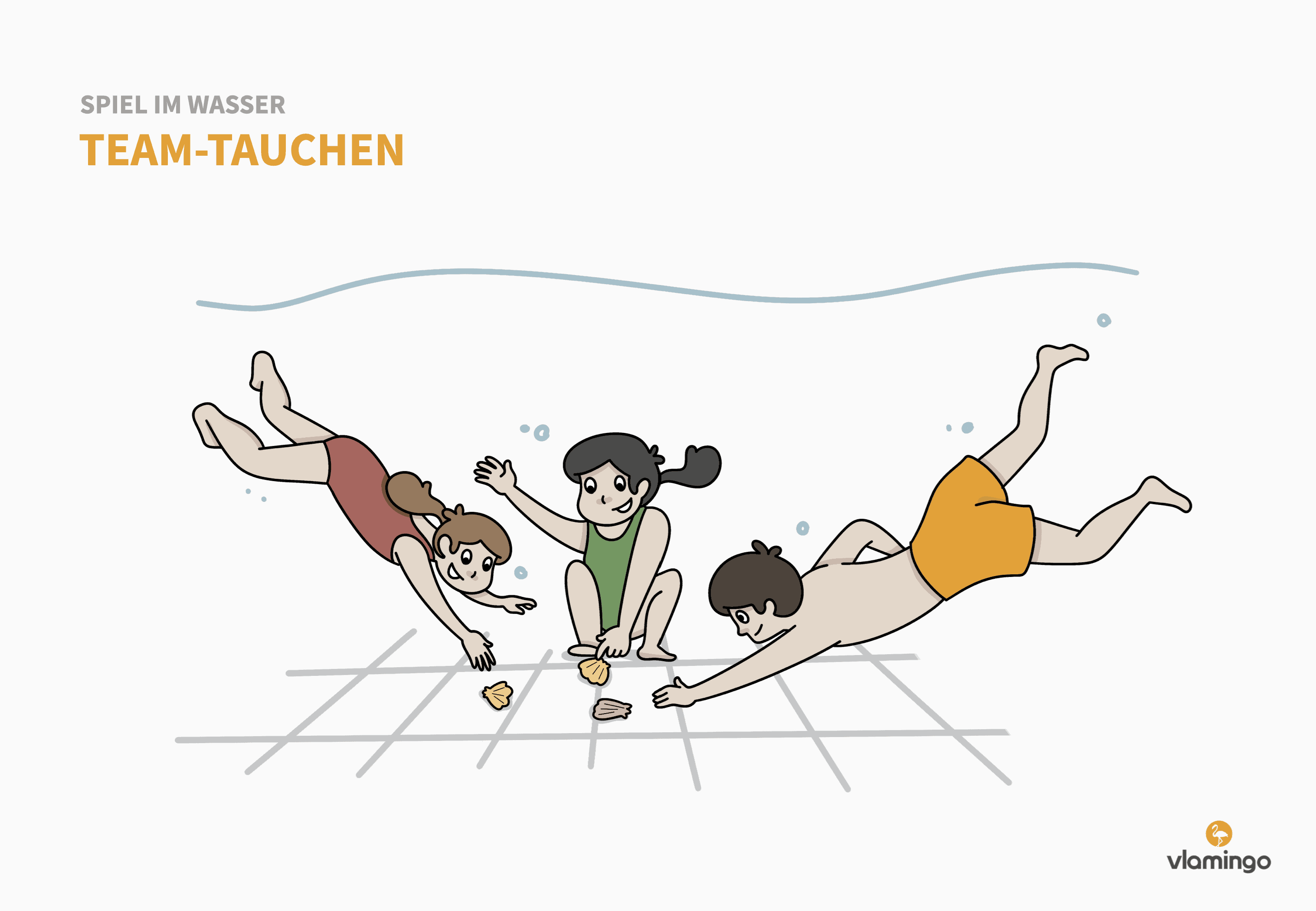 Team-Tauchen - Spiel im Wasser - Schwimmspiel