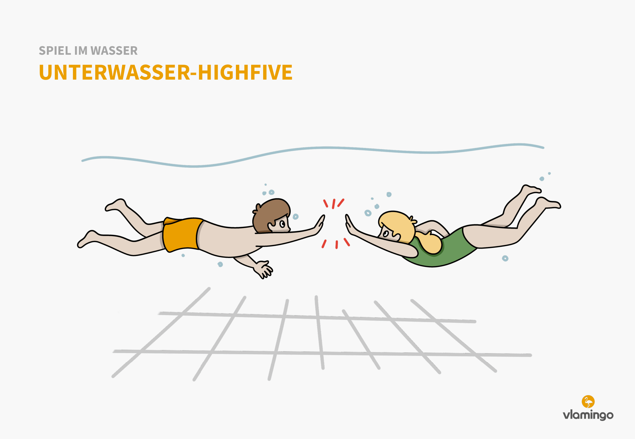 Unterwasser-Highfive - Spiel im Wasser - Schwimmspiel Unterwasser-Highfive - Spiel im Wasser - Schwimmspiel