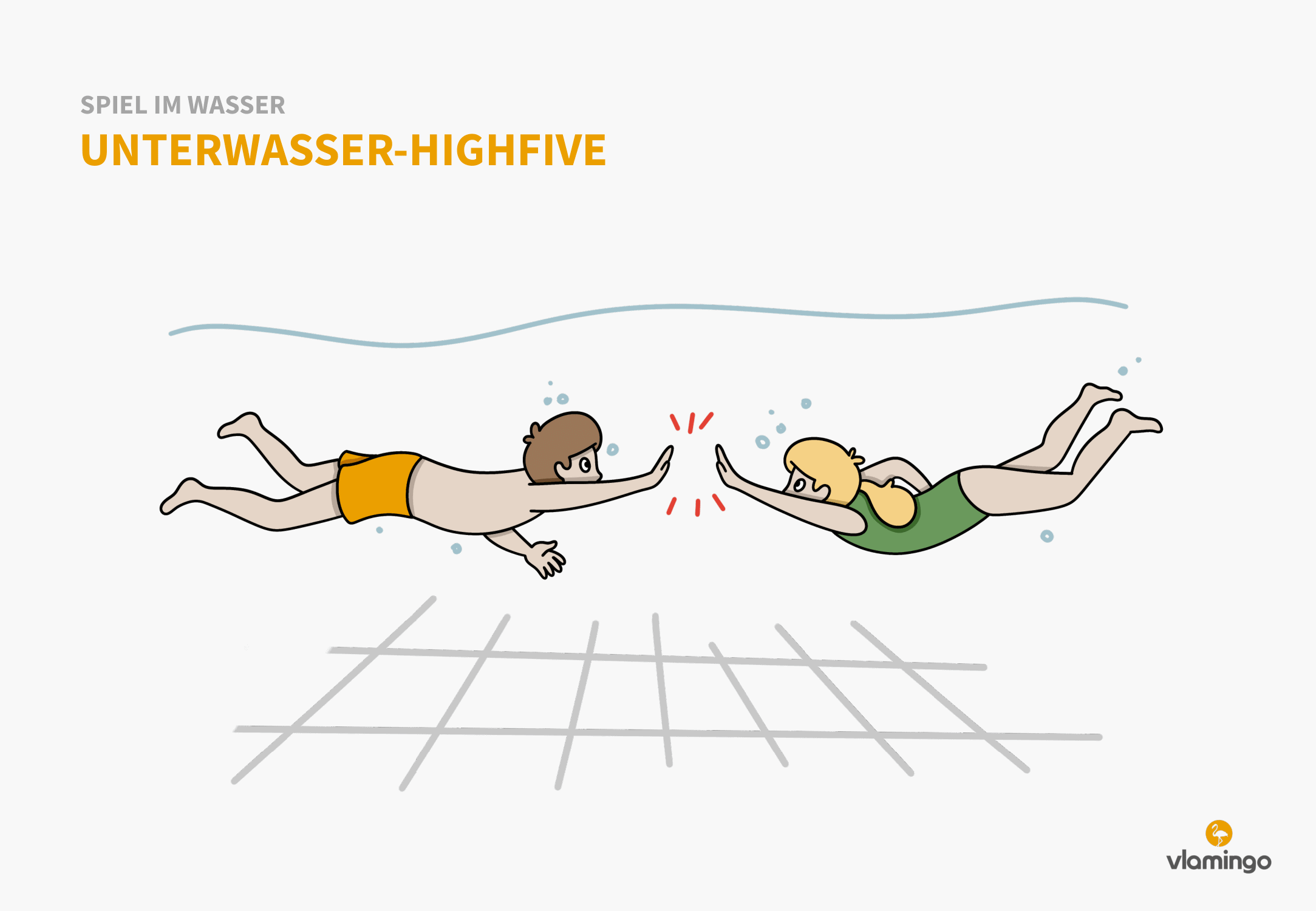 Unterwasser-Highfive - Spiel im Wasser - Schwimmspiel