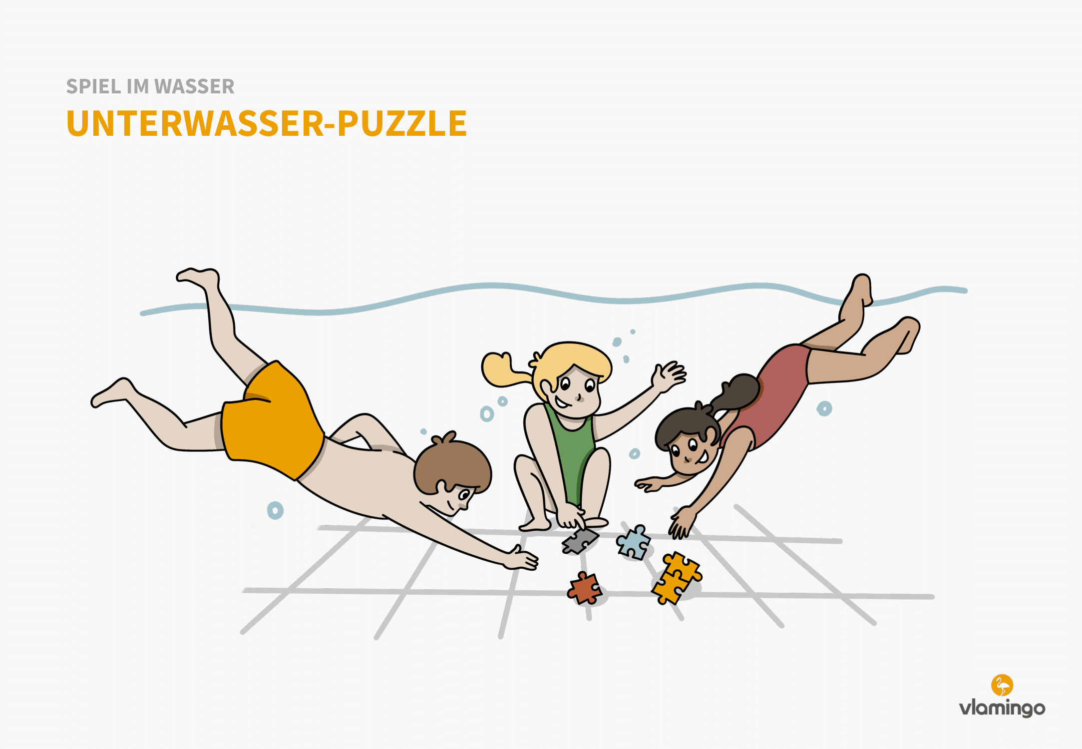 Unterwasser-Puzzle - Spiel im Wasser - Schwimmspiel