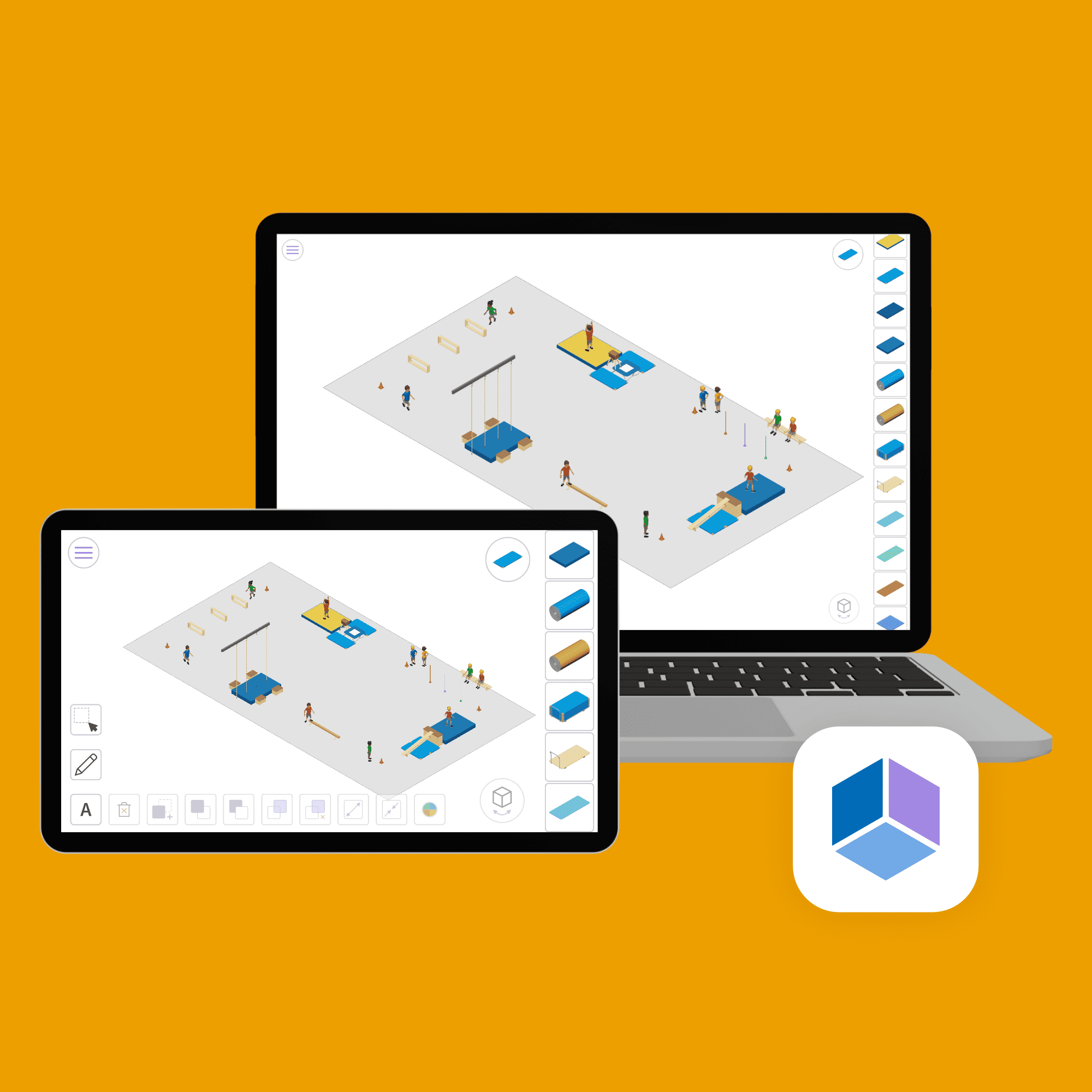 3D Turnhalle - Hallenplaner - Aufbauplaner Sportunterricht