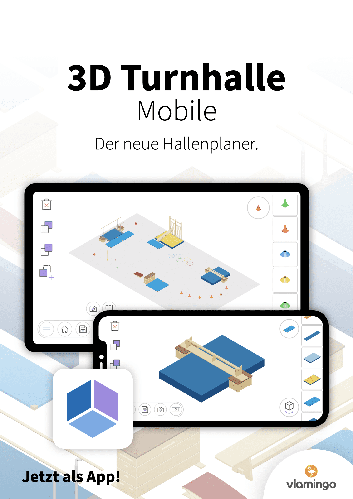 3D Turnhalle Mobile (Hallenplaner)
