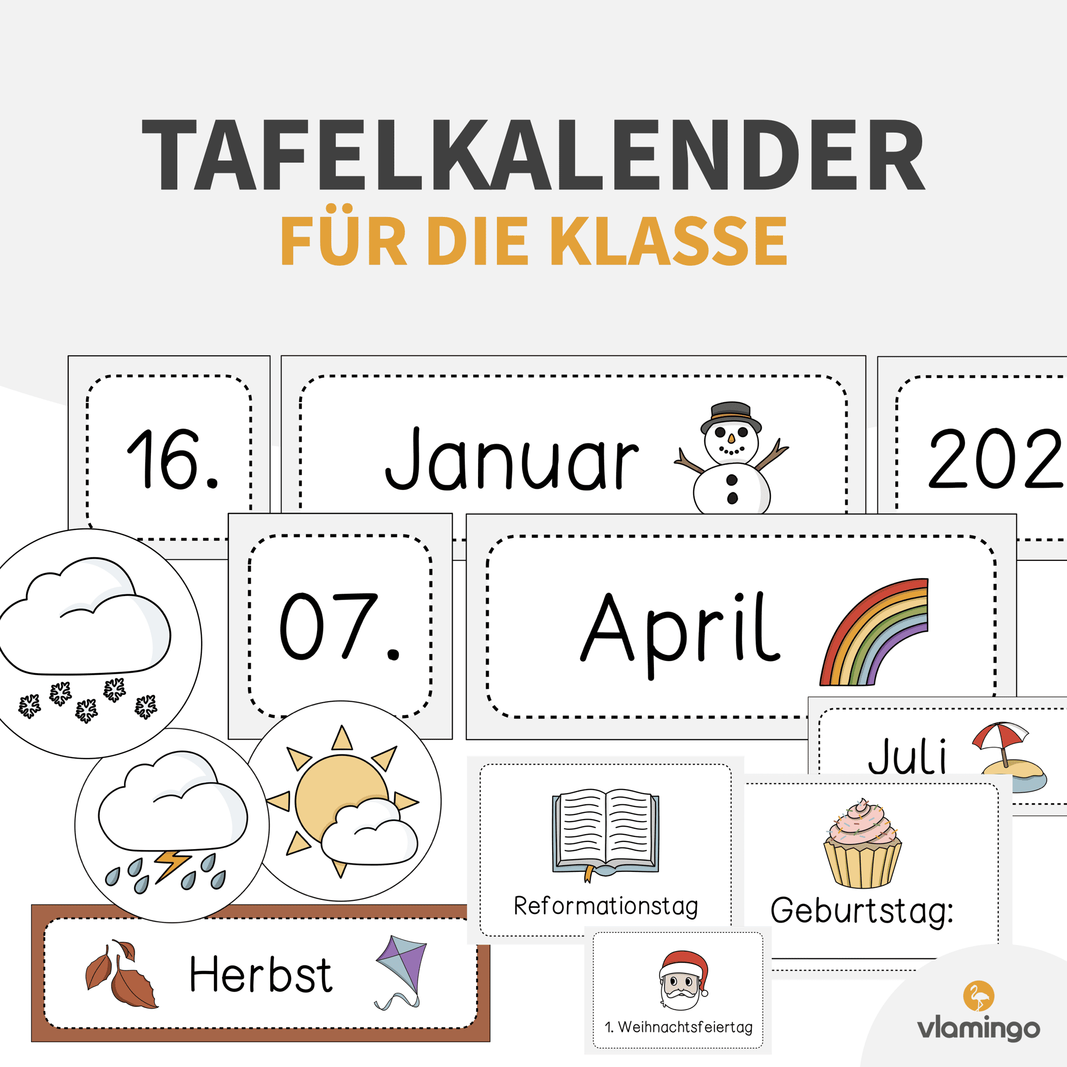 Tafelkalender für den Klassenraum